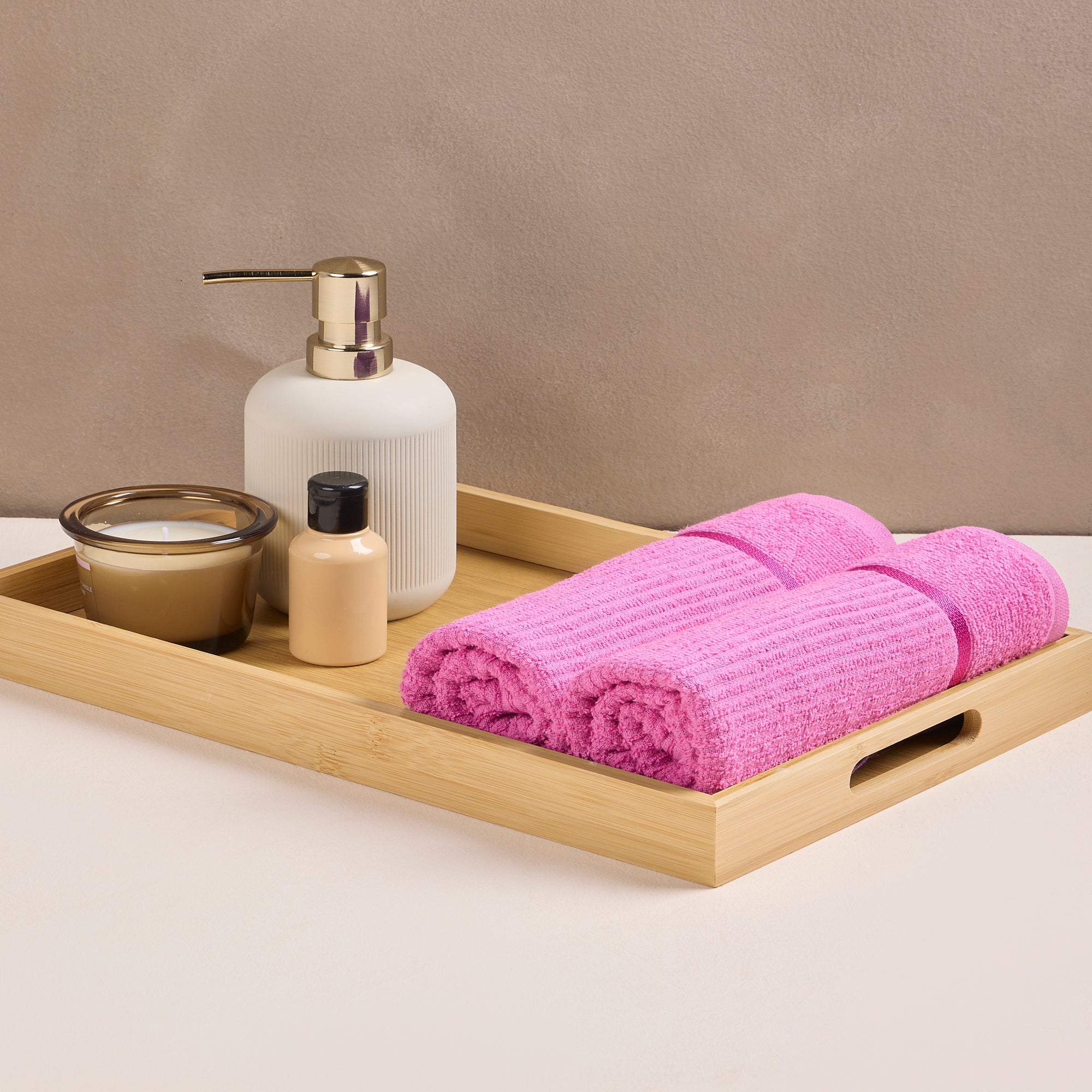 Comfort Collection | Face Towel | 300 GSM(Pack of 4)| Magenta Pink