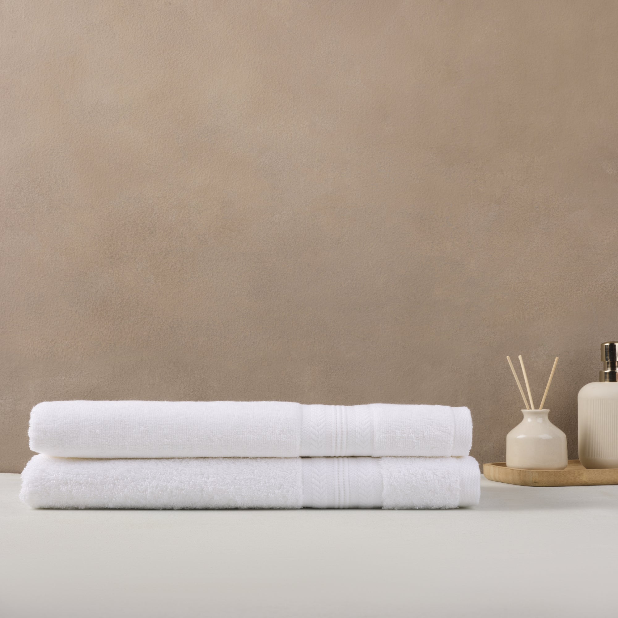 Bamboo Cotton | Bath Towel(Pack of 2) | 600 GSM | White