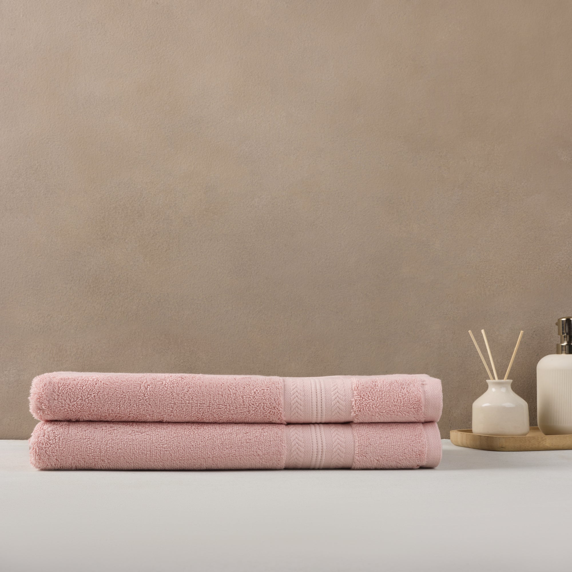 Bamboo Cotton | Bath Towel(Pack of 2) | 600 GSM | Pink