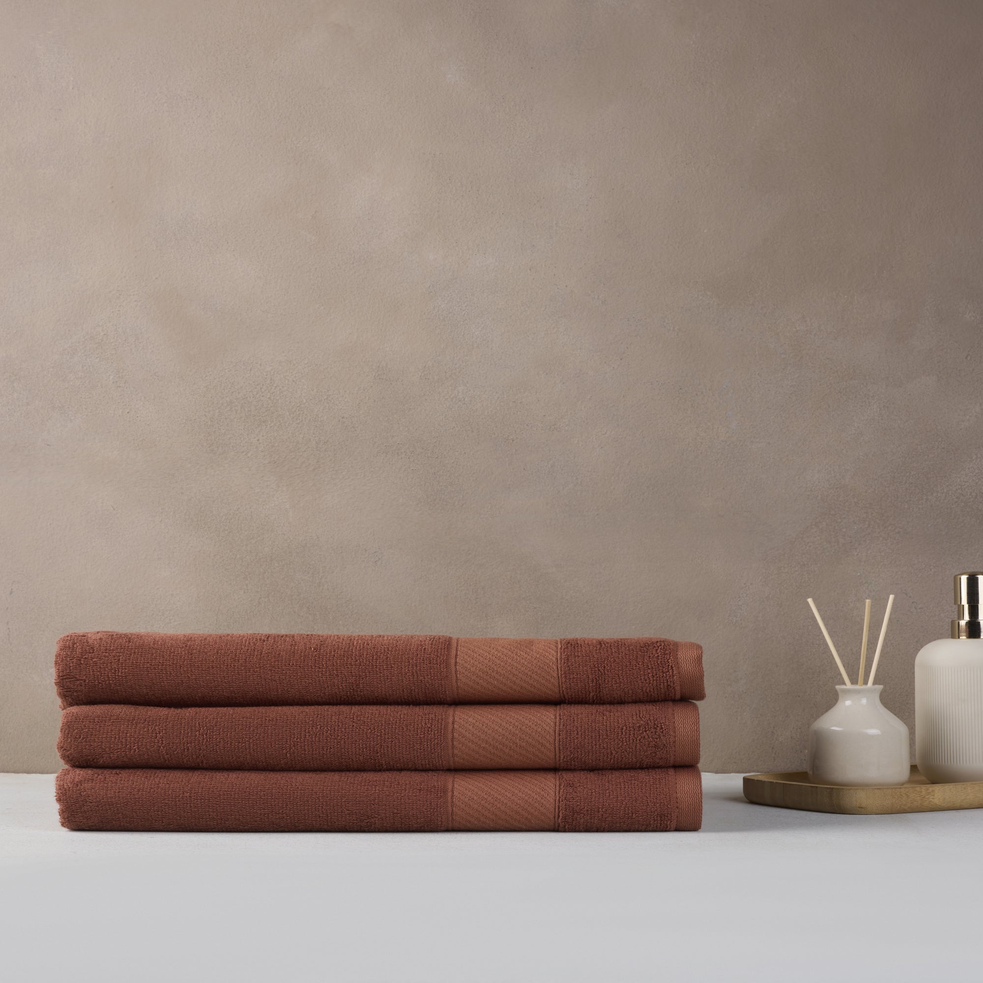 Bamboo Cotton | Bath Towel(Pack of 3) | 400 GSM | Brown