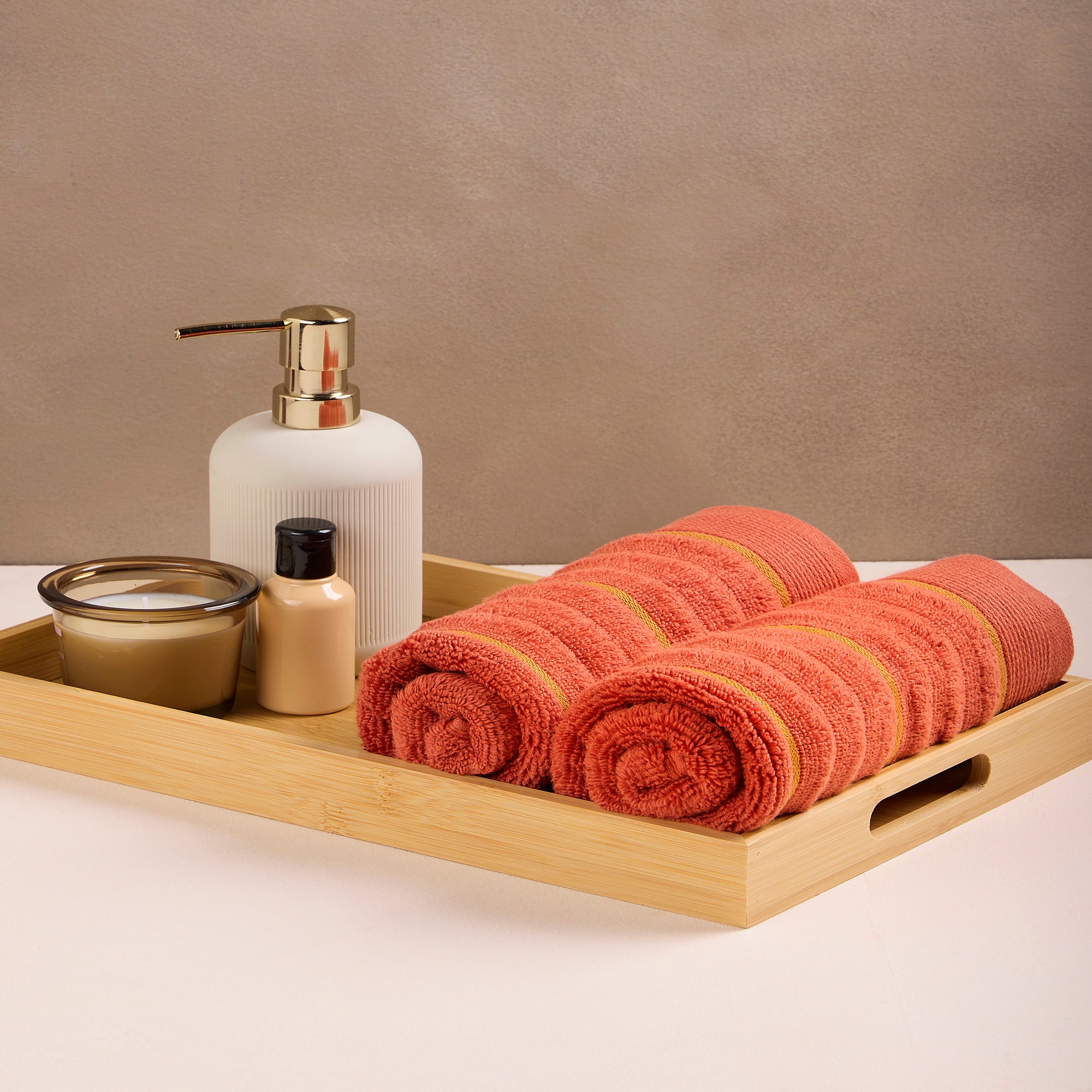 Elite Collection | Hand Towel(Pack of 2) | 550 GSM | Cinnamon Red