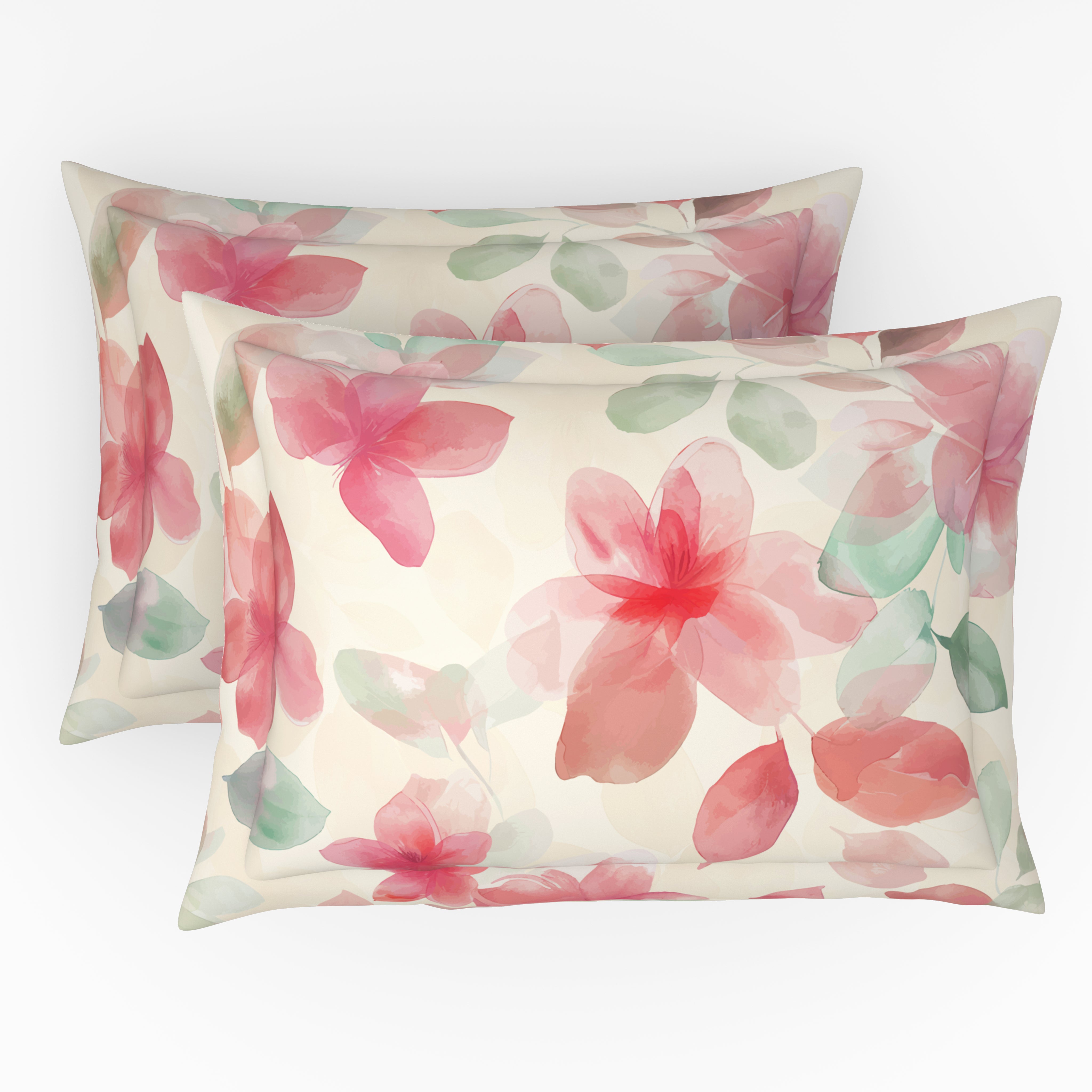 Gold Collection, Floral Haven | Printed King Bedsheet Set | 300 TC Cotton - Flamingo Pink by Himeya