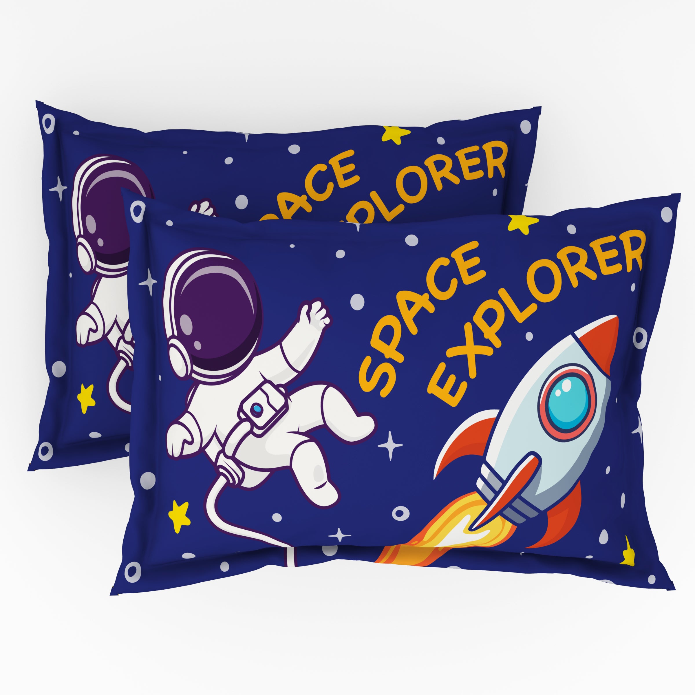Play Collection | Printed Double Bedsheet Set | 180 TC Cotton - Space Explorer by Himeya