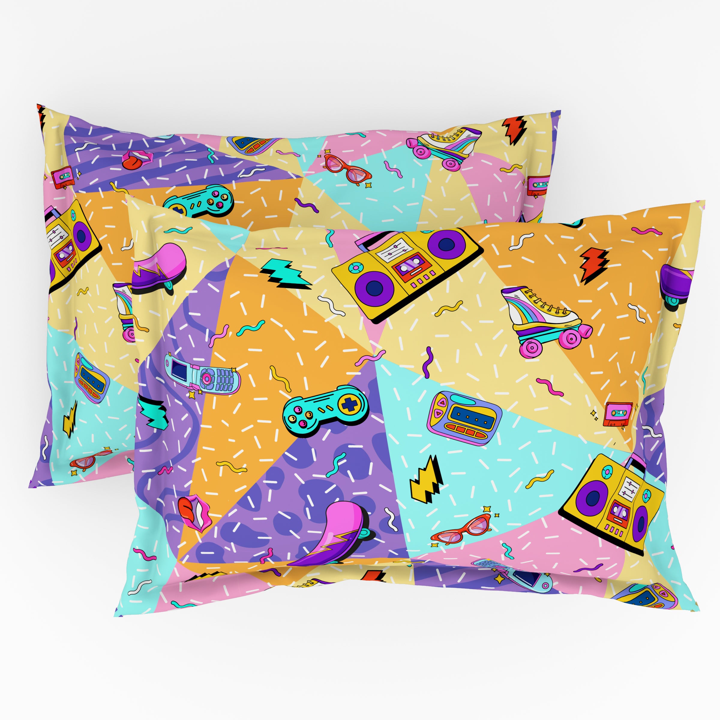 Play Collection | Printed Double Bedsheet Set | 180 TC Cotton - Retro Life by Himeya