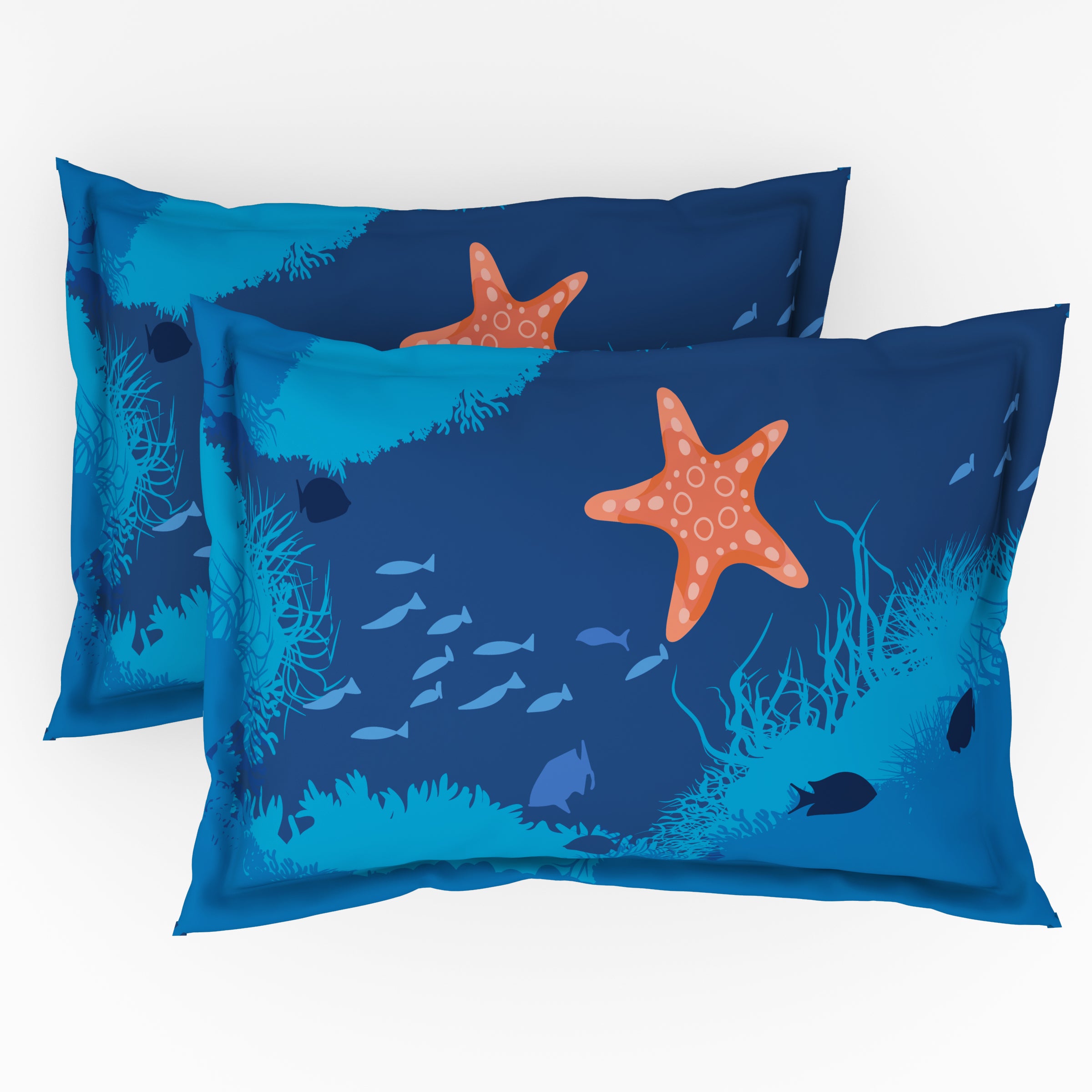 Play Collection | Printed Double Bedsheet Set | 180 TC Cotton - Sea World by Himeya