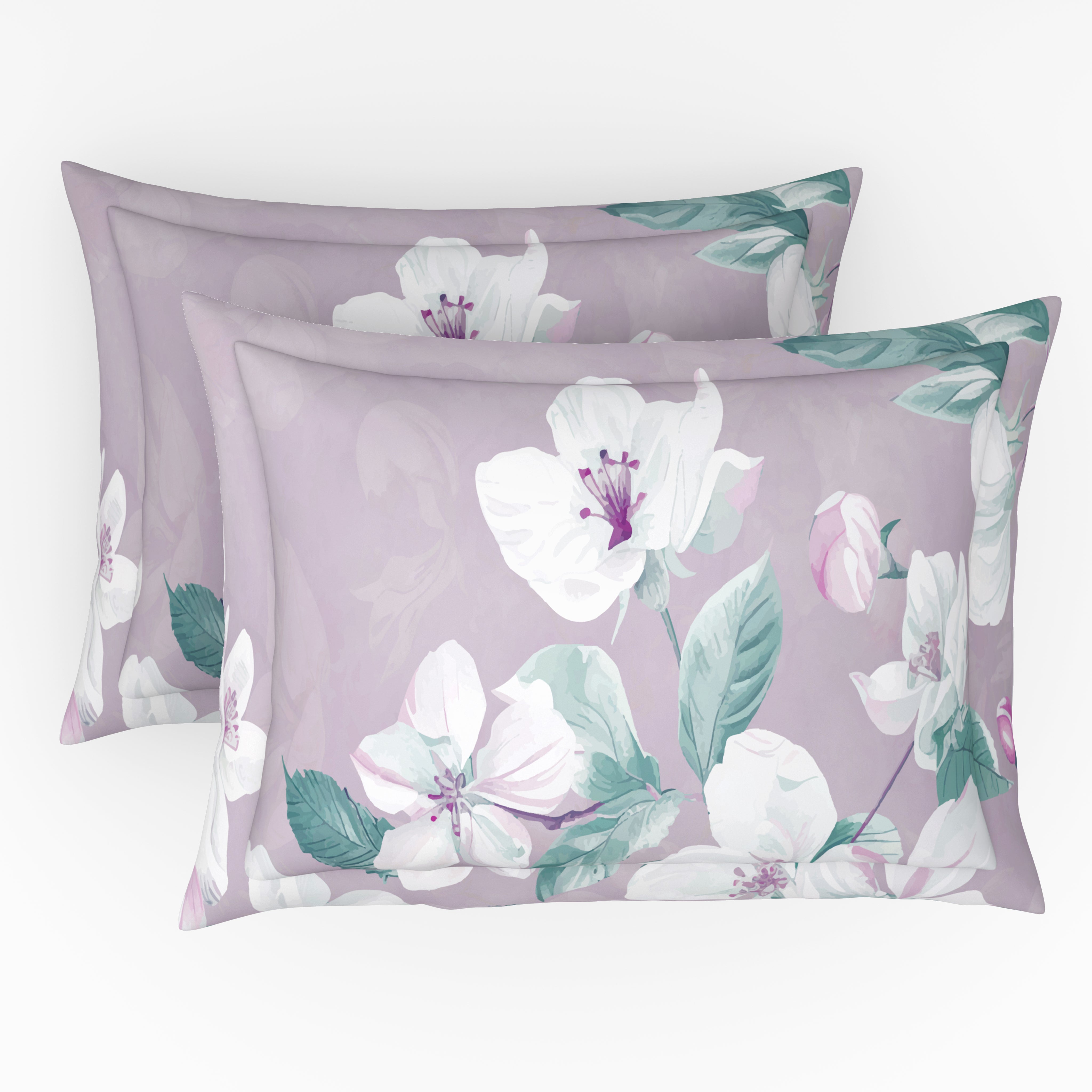 Gold Collection, Floral Haven | Printed King Bedsheet Set | 300 TC Cotton - Antique Mauve by Himeya