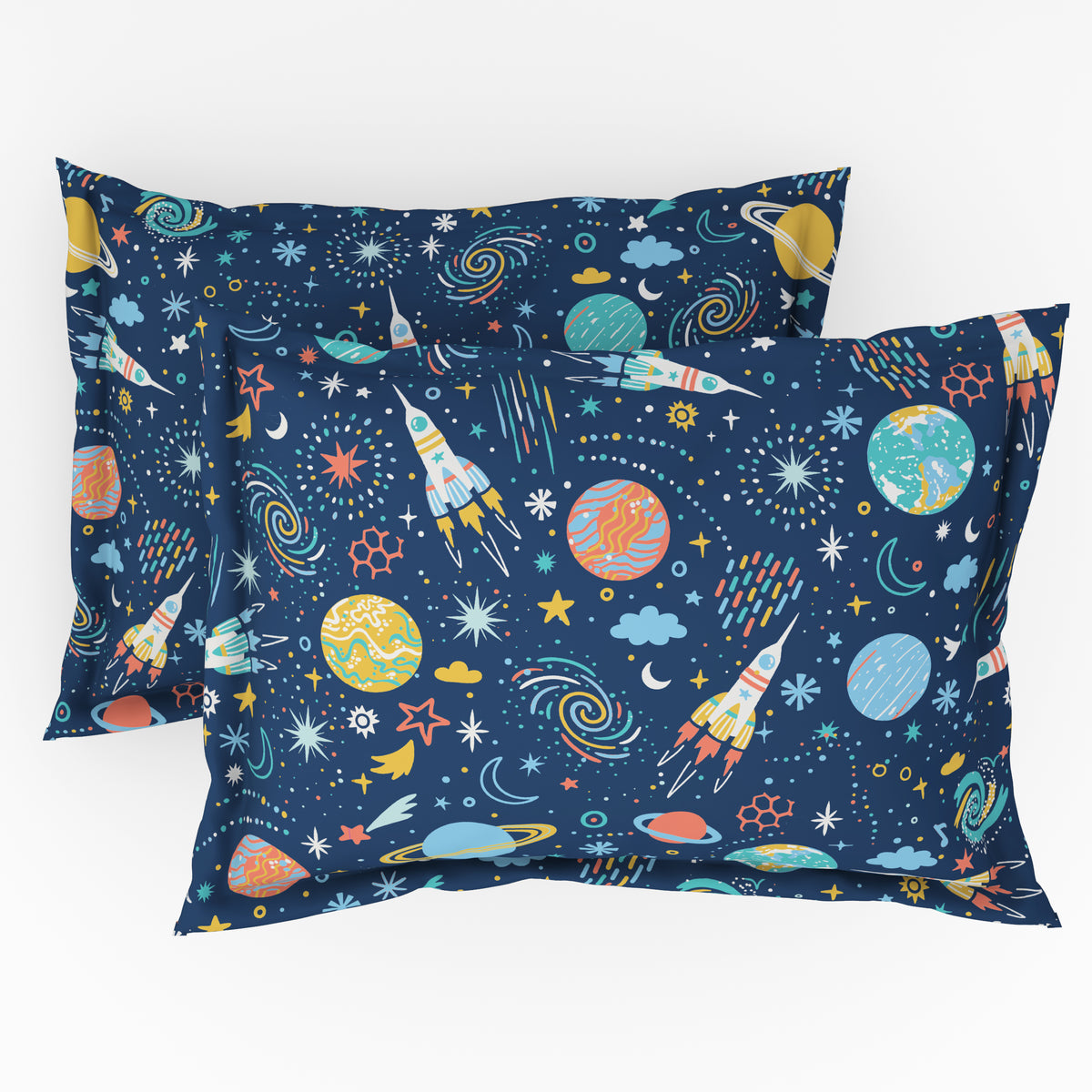 The Play Collection | Printed Double Bedsheet Set | 180 TC Cotton | Galaxy