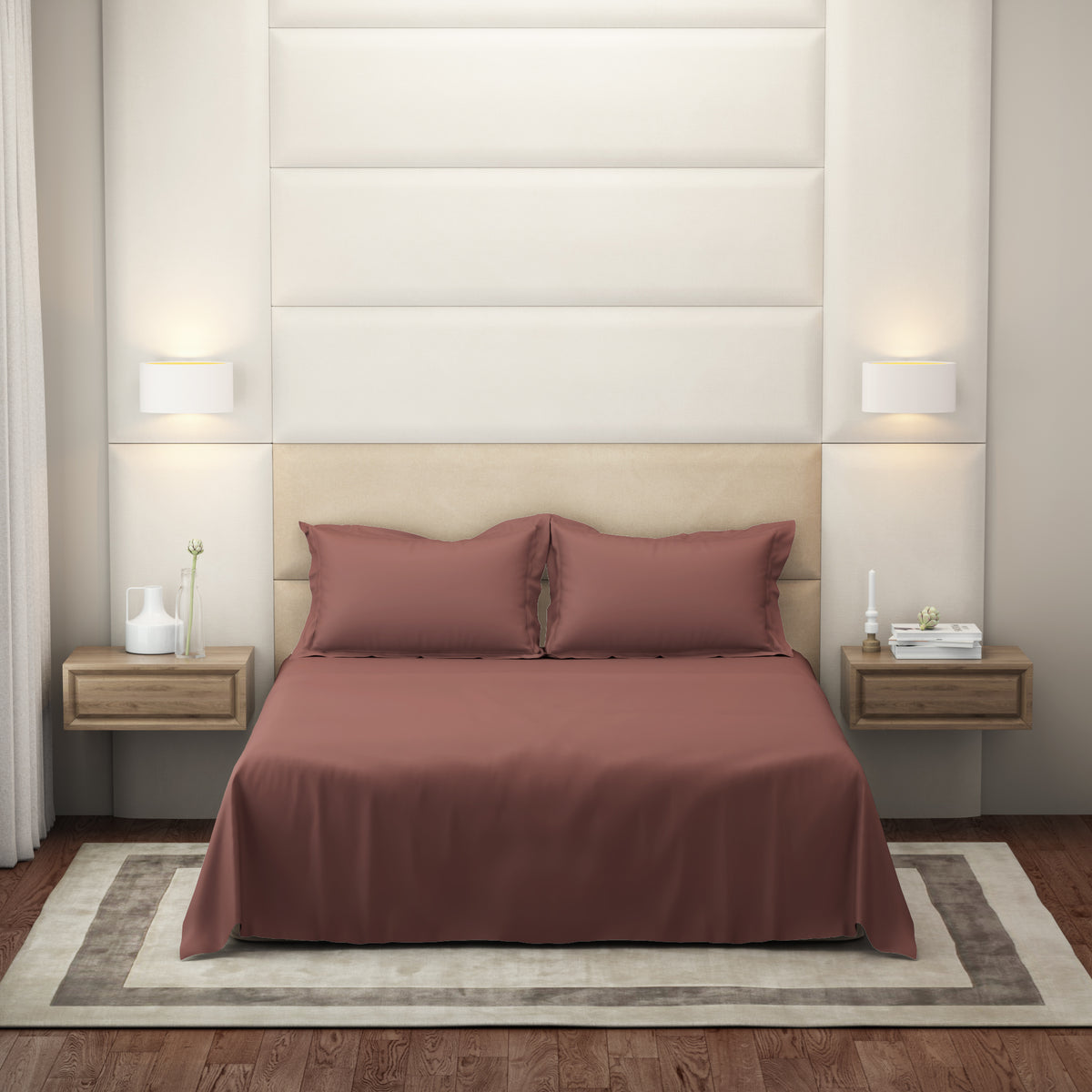 The Gold Collection | King Bedsheet Set | 300 TC Cotton | Spring Blush