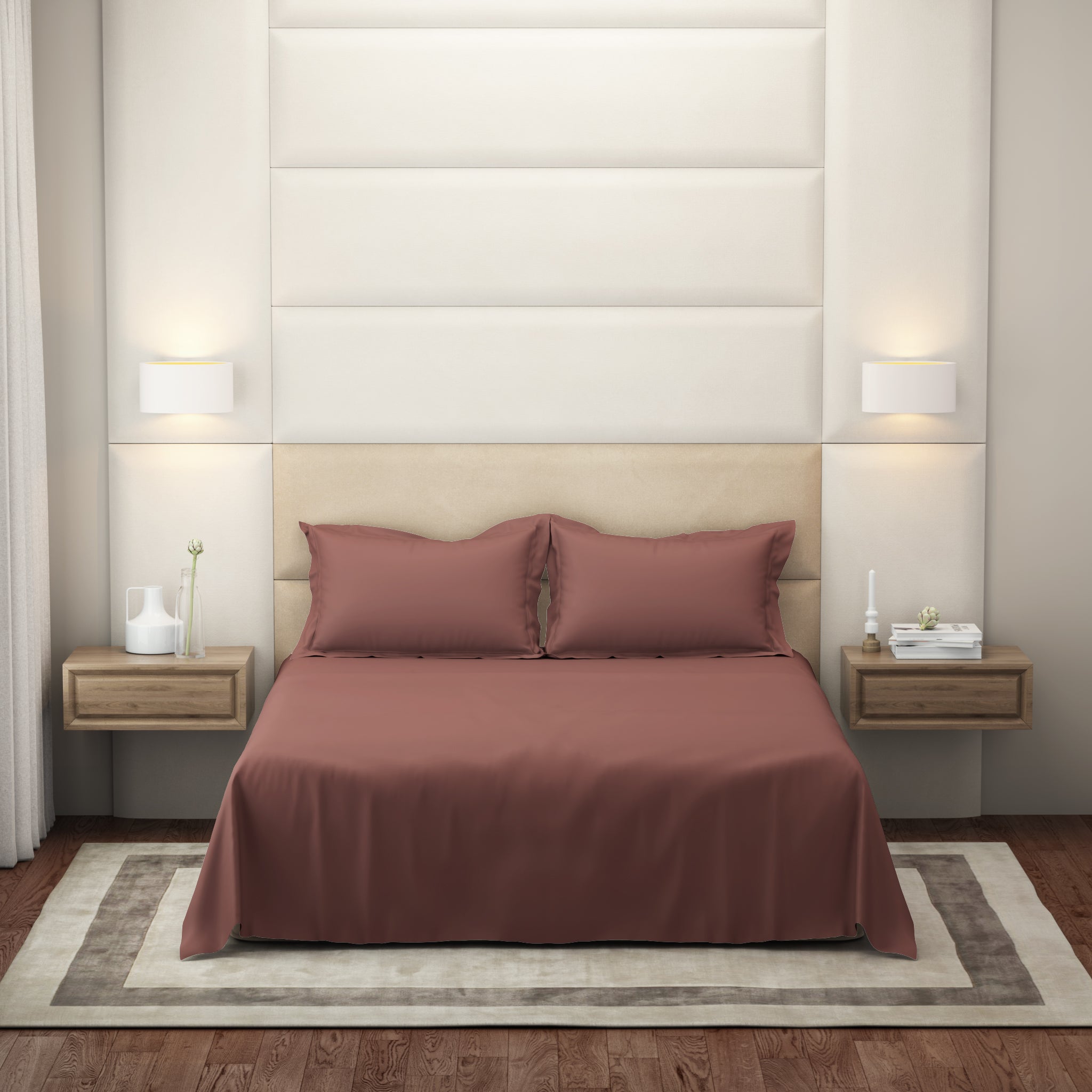 The Gold Collection | King Bedsheet Set | 300 TC Cotton | Spring Blush