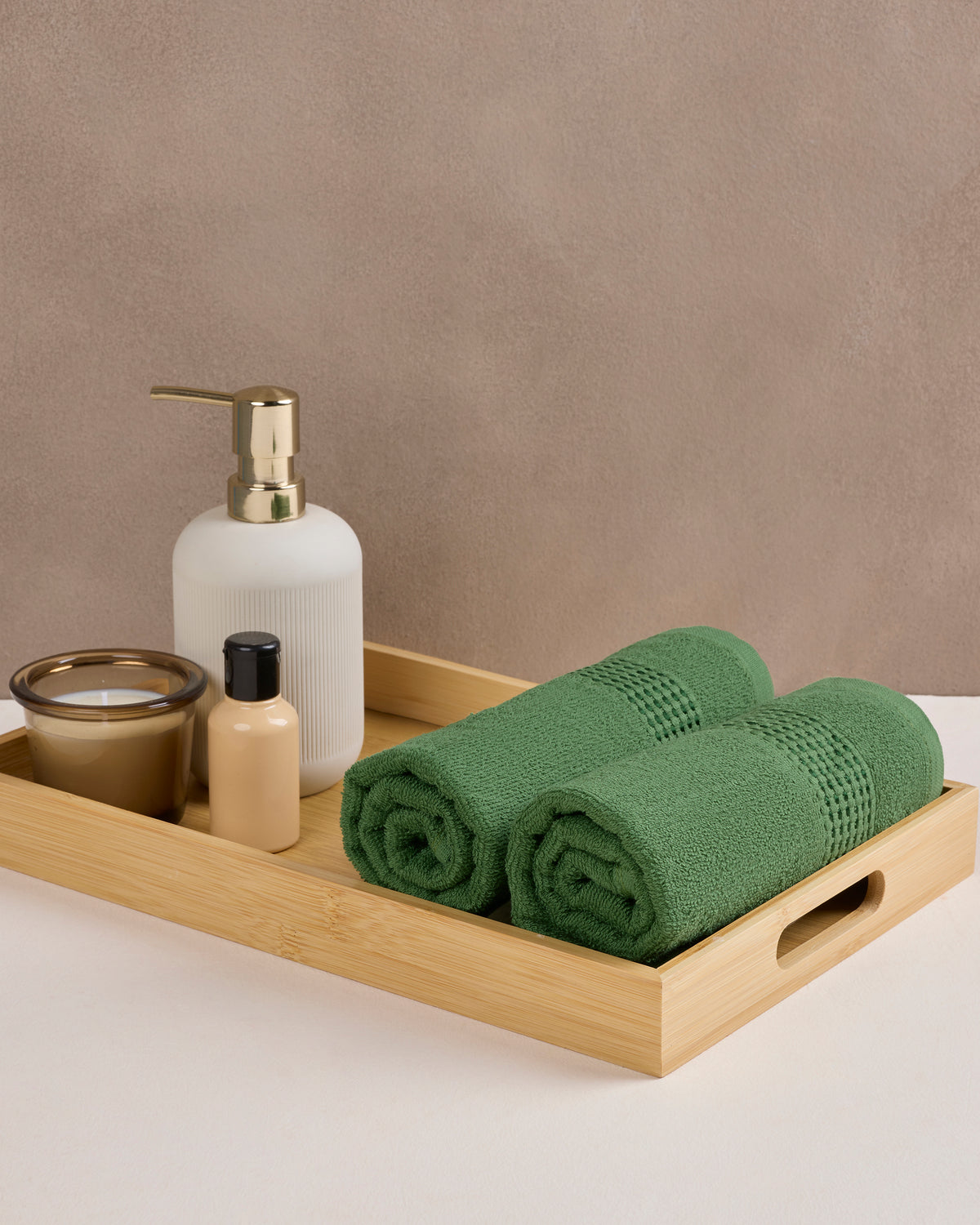Comfort Collection | Hand Towel | 320 GSM Pack of 2 | Fern Green by Himeya