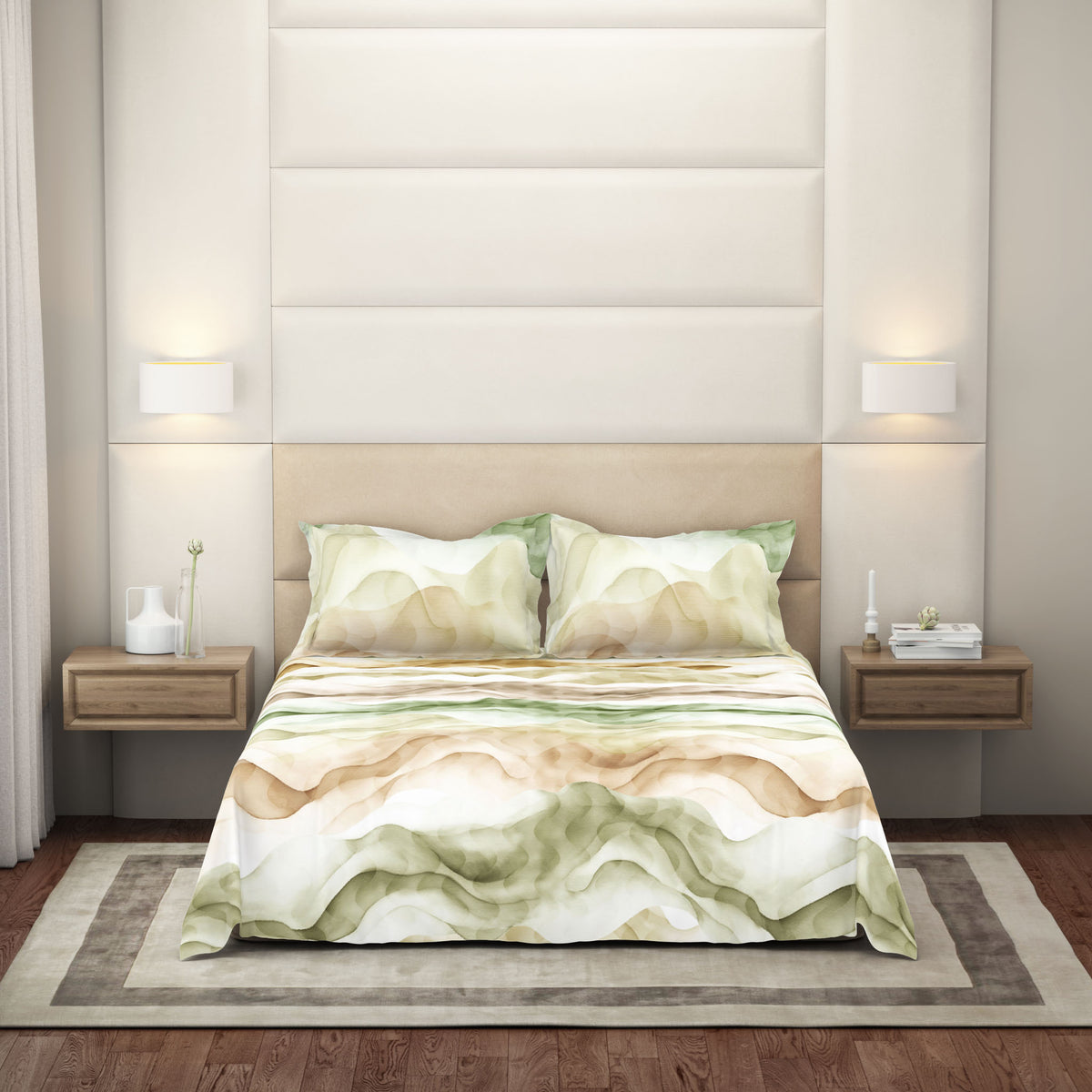 The Gold Collection | King Bedsheet Set | 300 TC Cotton | Apple Green