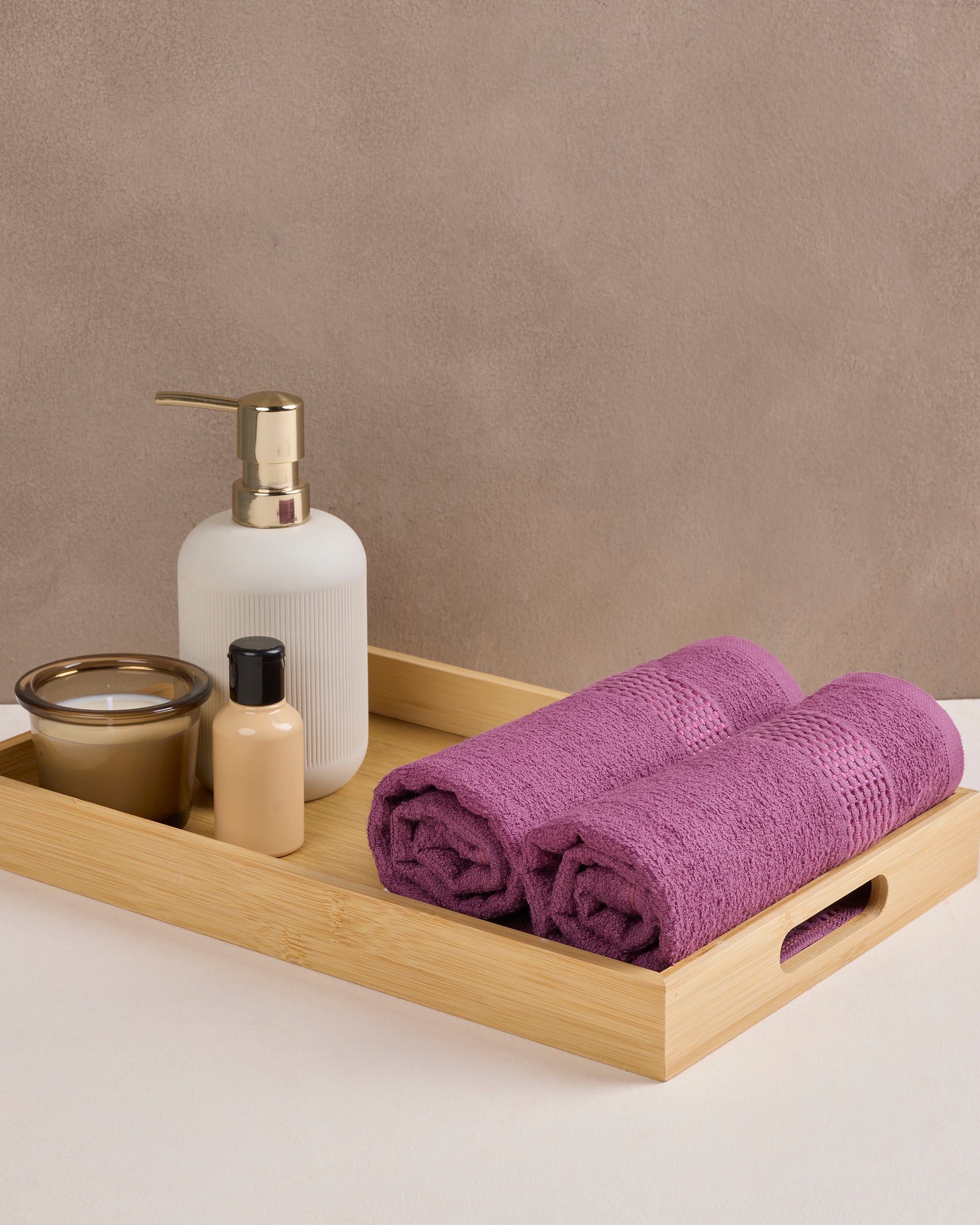 Comfort Collection | Hand Towel | 320 GSM Pack of 2 | Plum Red by Himeya