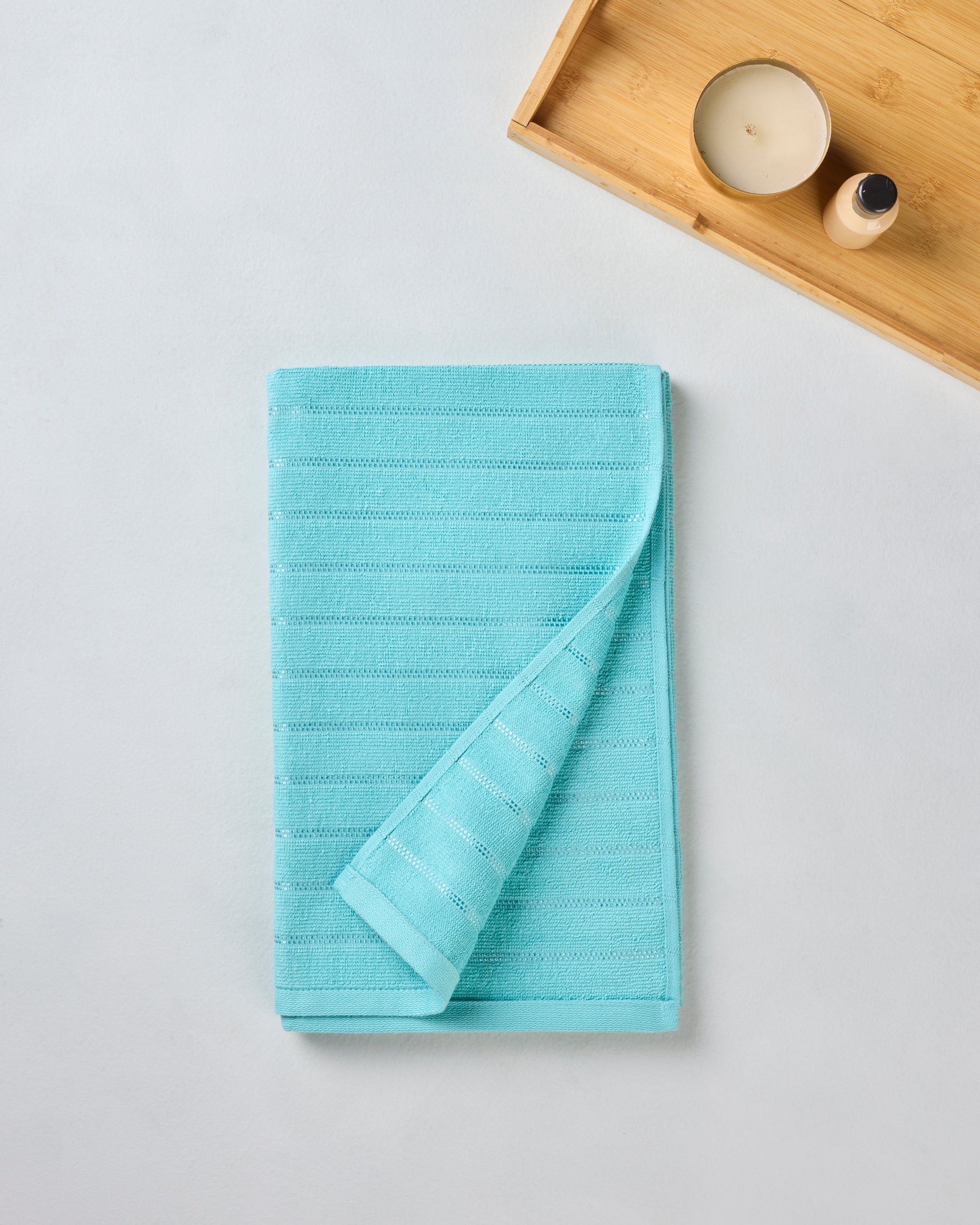 Comfort Pearl Stripe | Bath Towel | 300 GSM | Tropical Turquoise