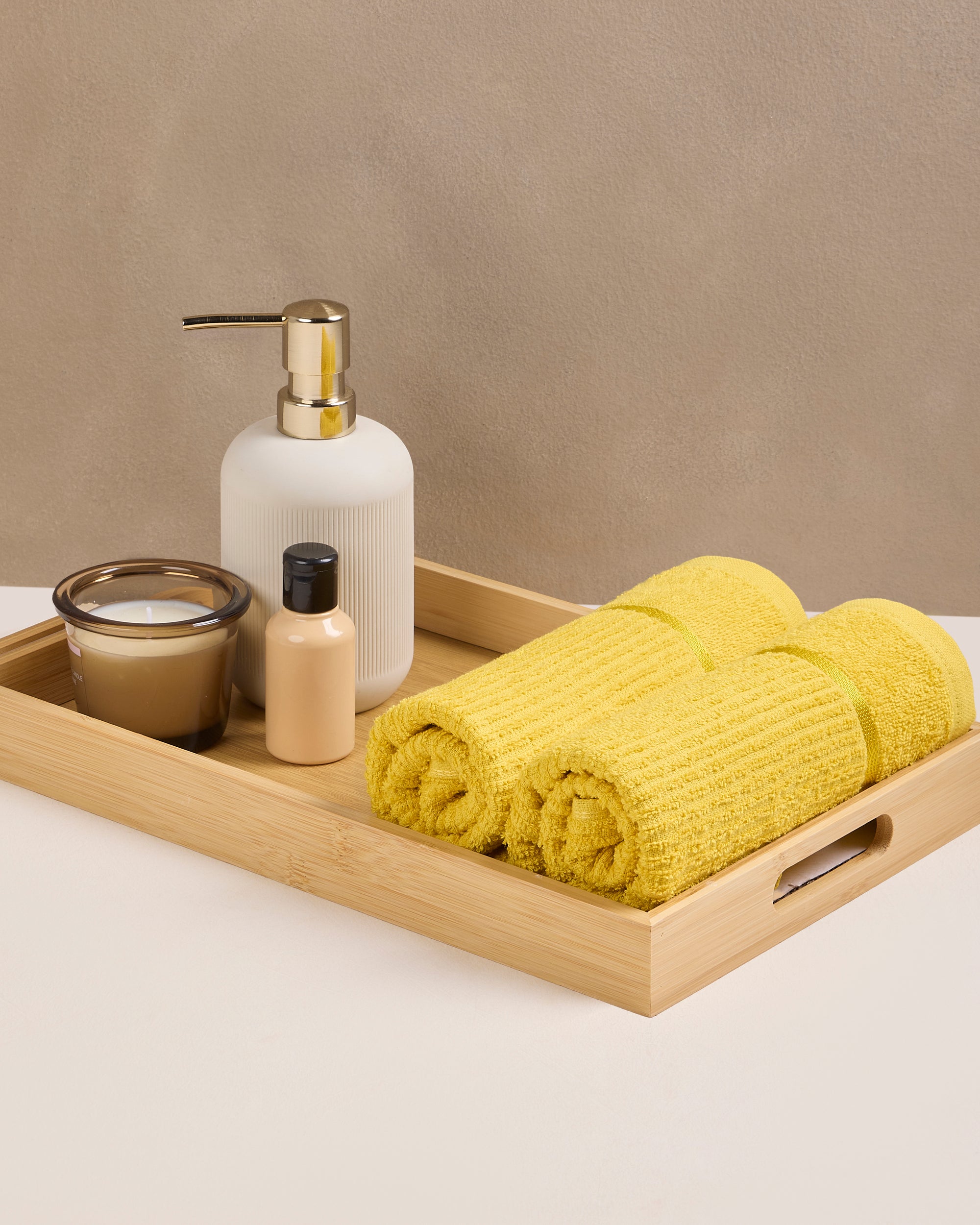 Comfort Collection, Classic Quickdry | Hand Towel | 300 GSM Pack of 2 - Amber Yellow by Himeya