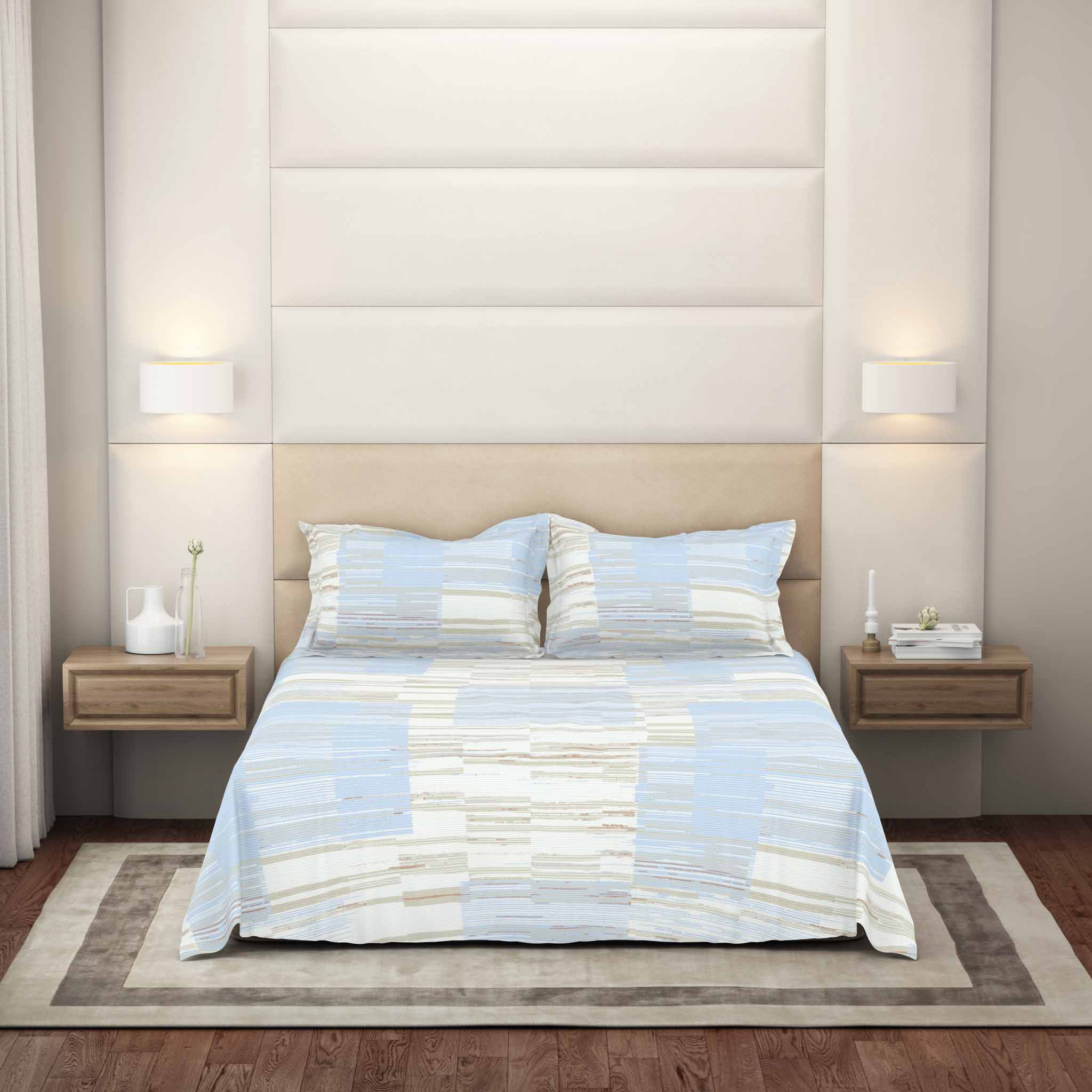The Gold Collection | King Bedsheet Set | 300 TC Cotton | Blue