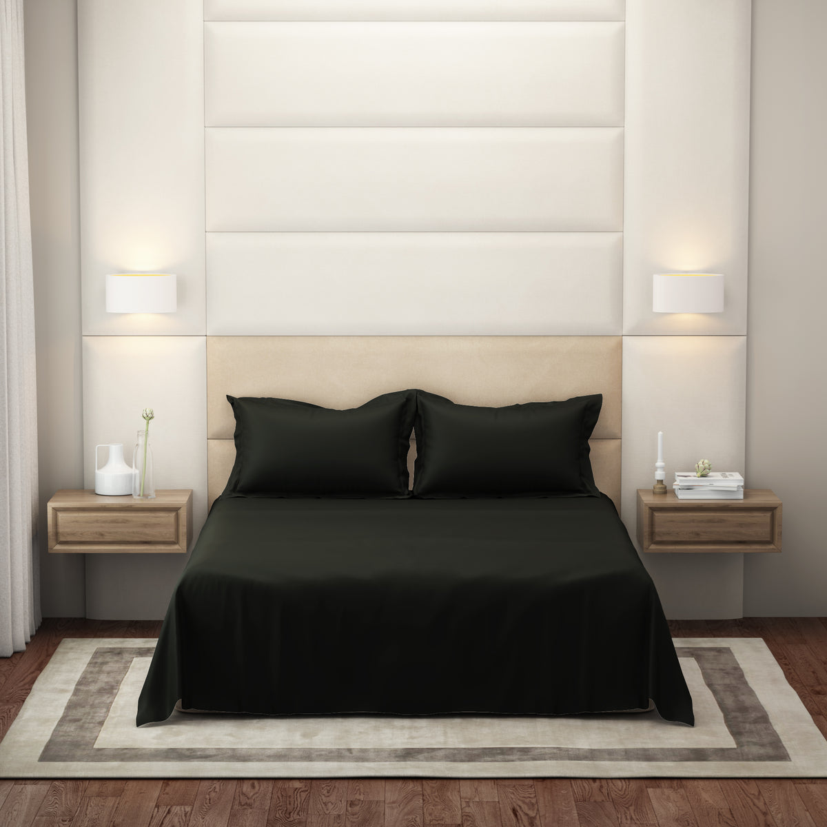 The Gold Collection | King Bedsheet Set | 300 TC Cotton | Smokey Grey