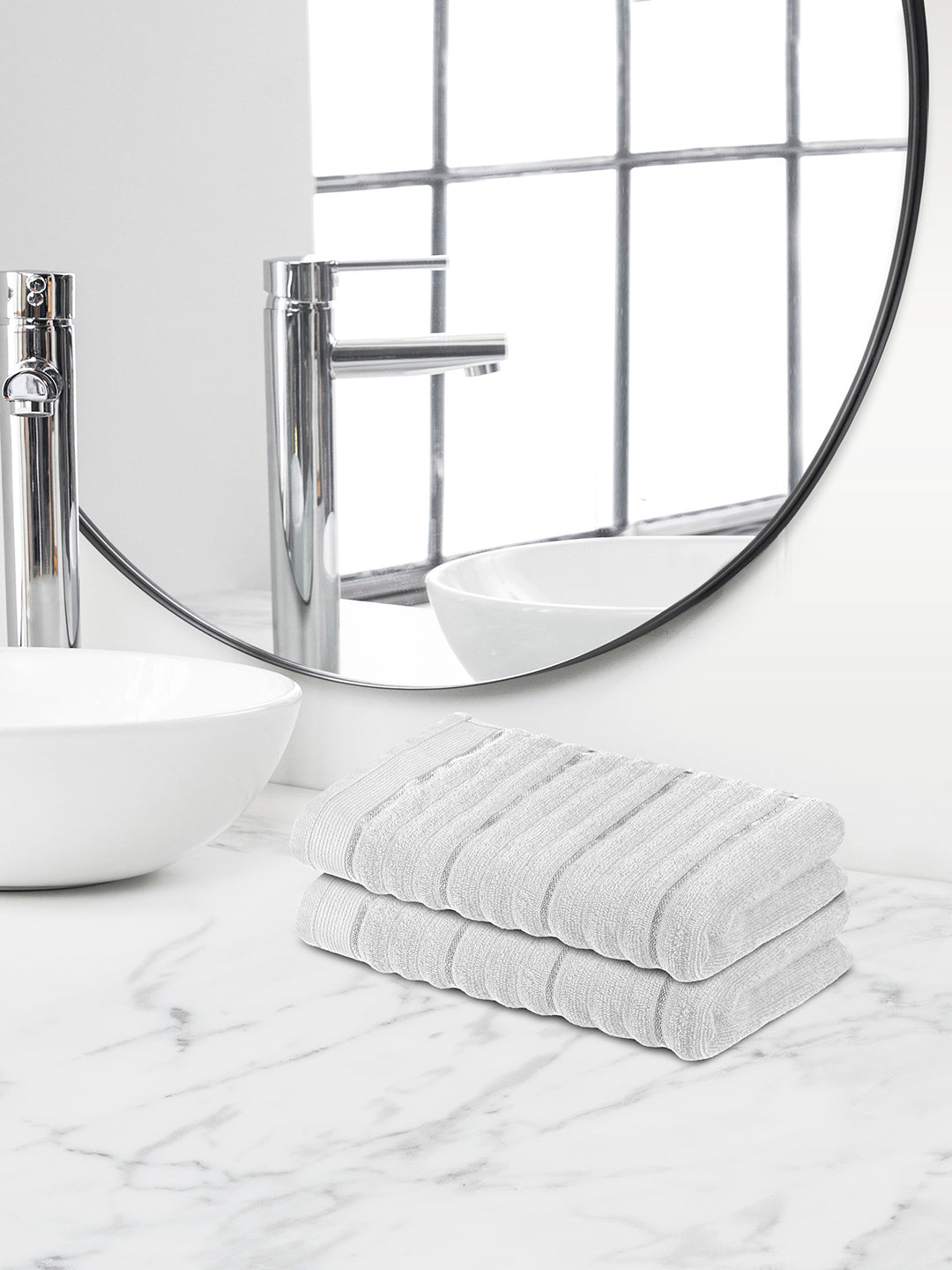 Elite Collection, Plush Quickdry | Hand Towel | 550 GSM Pack of 2 - Star White by Himeya