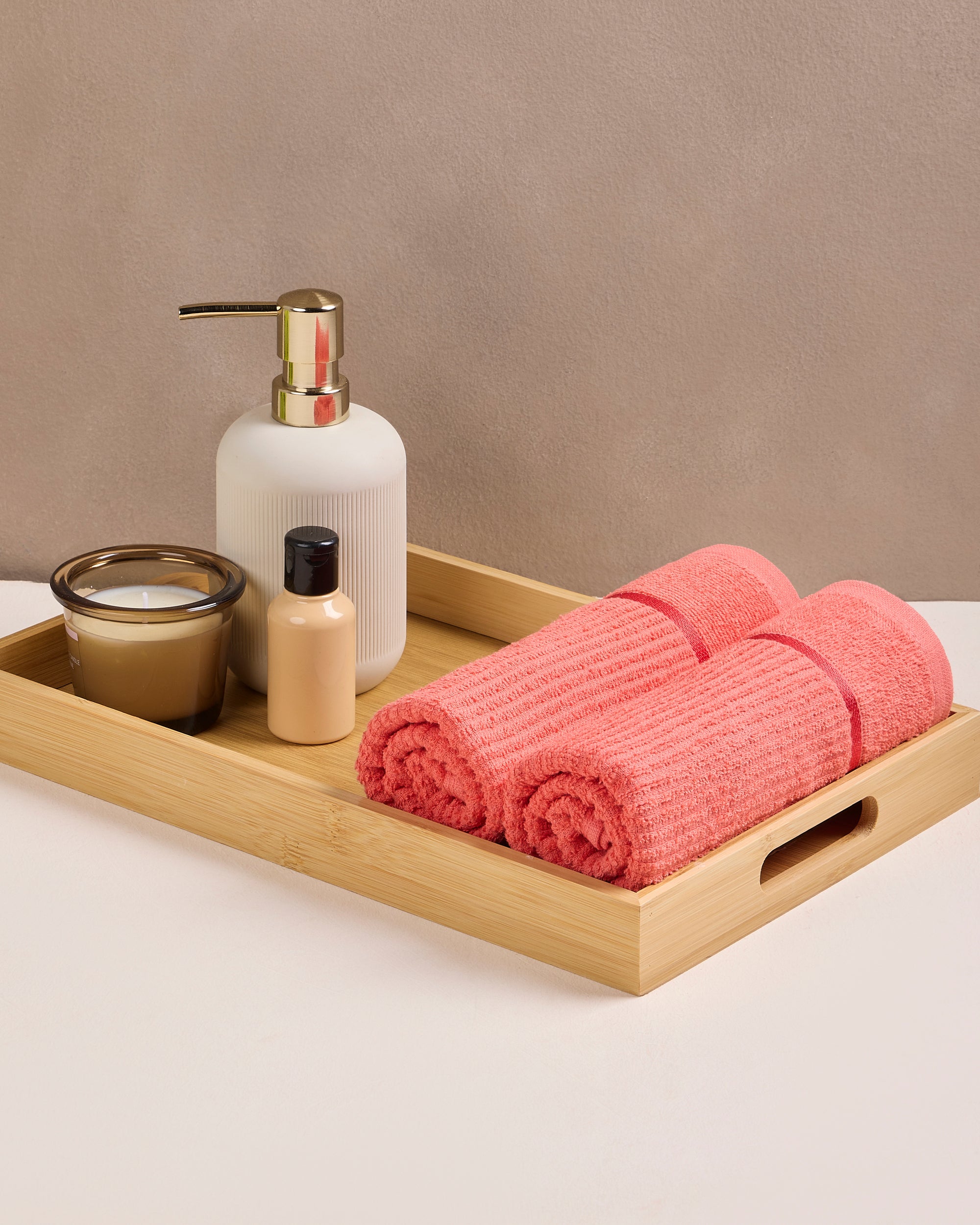 Comfort Collection | Hand Towel | 300 GSM Pack of 2 | Coral Red by Himeya