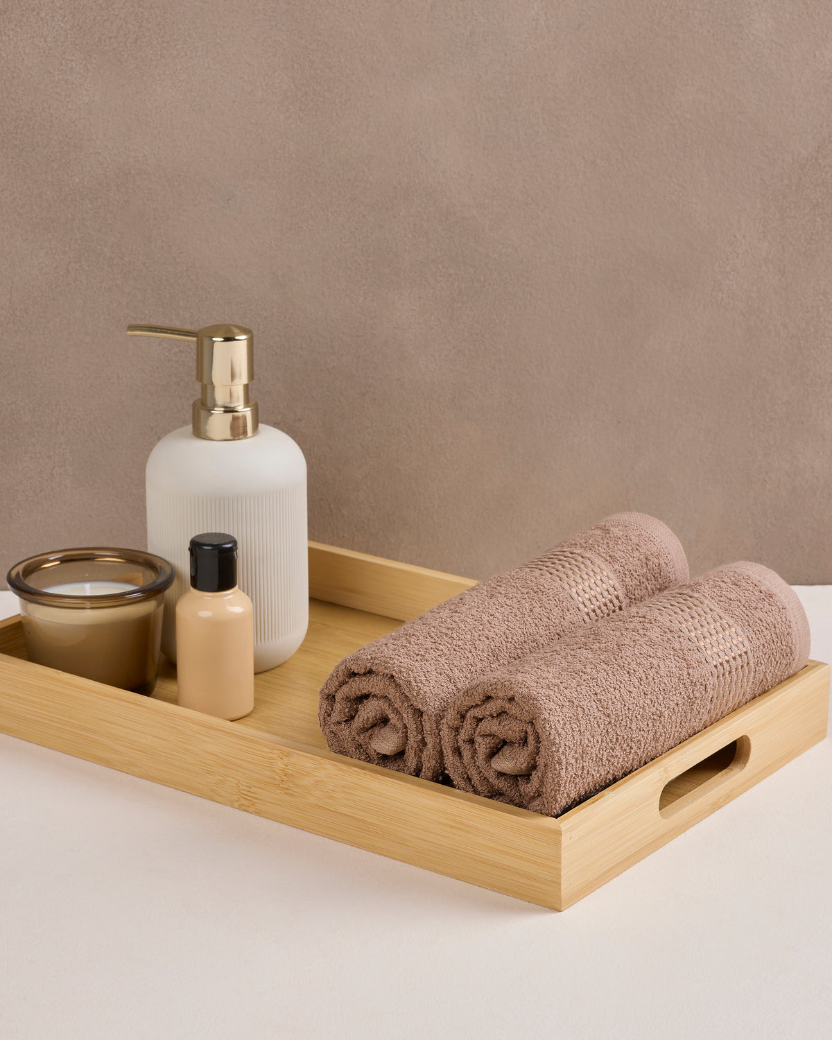 Comfort Collection | Hand Towel | 320 GSM Pack of 2 | Mocha Beige by Himeya