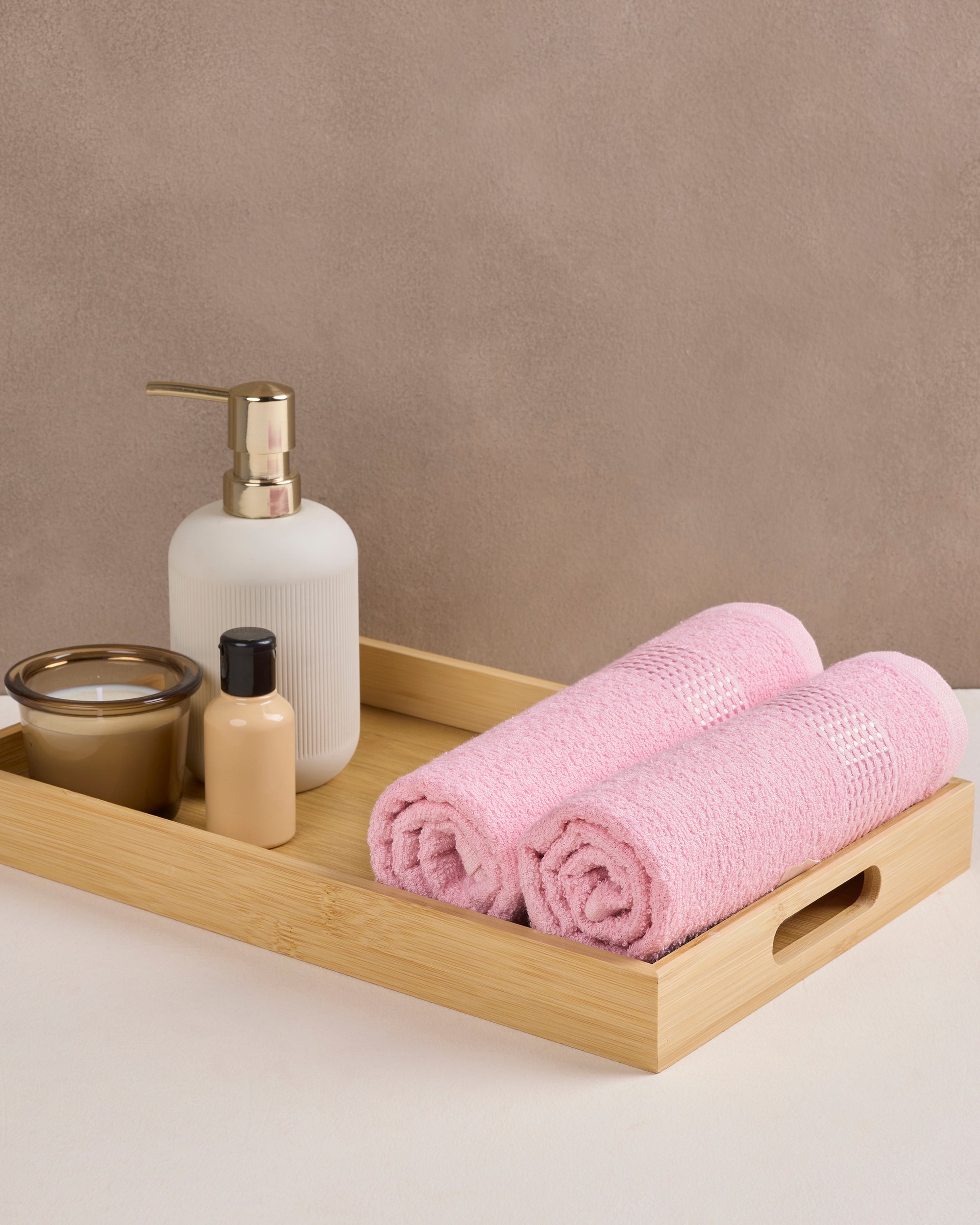 Comfort Collection, Daily Lite | Hand Towel | 320 GSM Pack of 2 - Blush Pink by Himeya