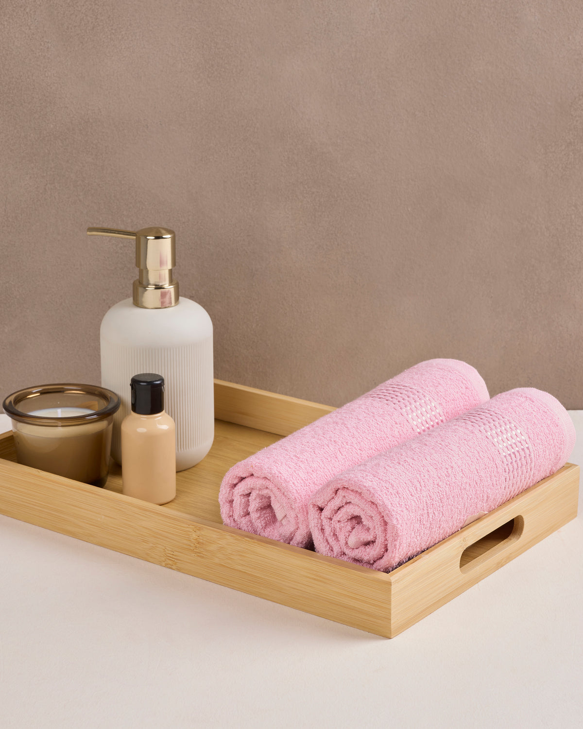 Comfort Collection | Hand Towel | 320 GSM Pack of 2 | Blush Pink by Himeya