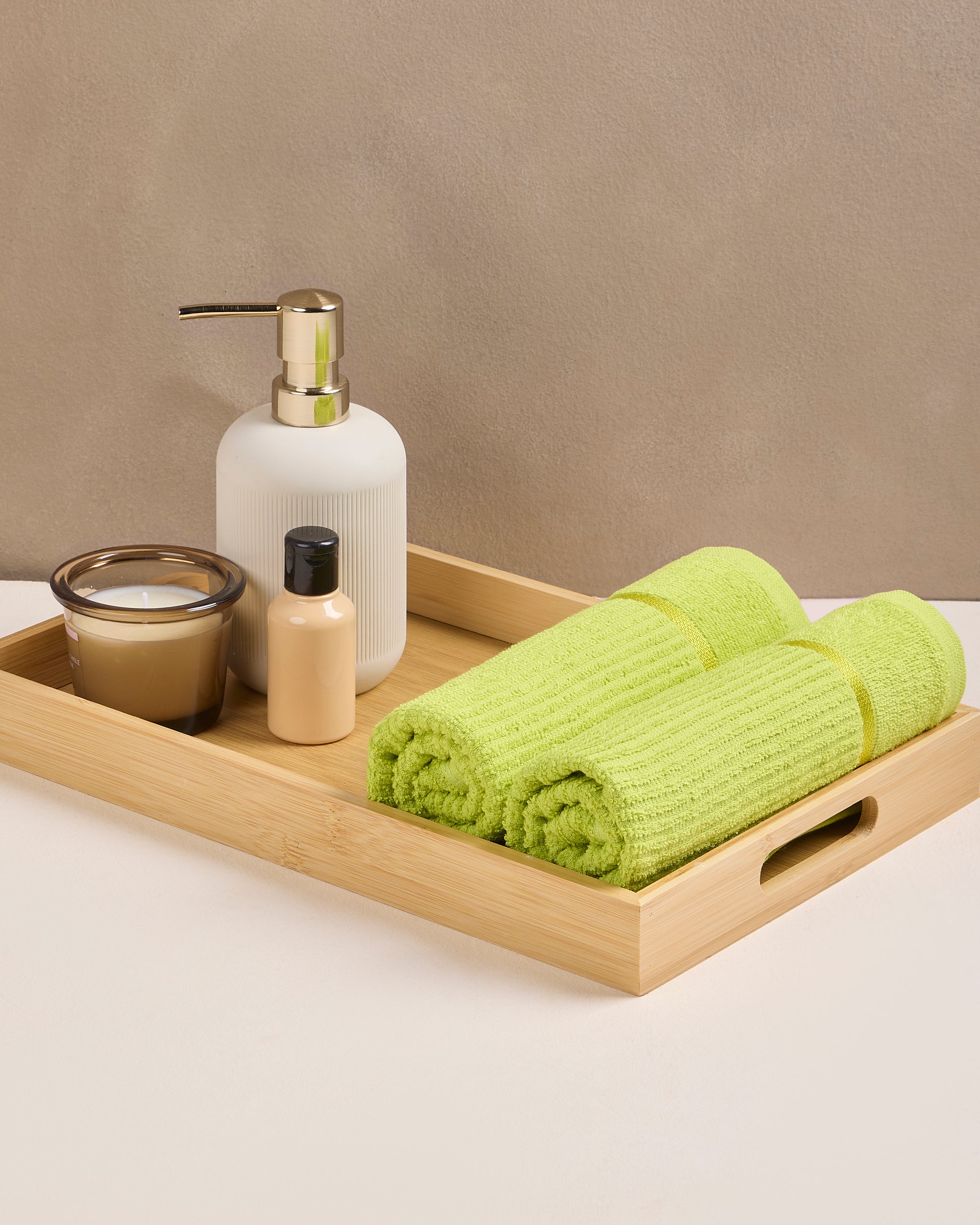 Comfort Collection, Classic Quickdry | Hand Towel | 300 GSM Pack of 2 - Lime Green by Himeya