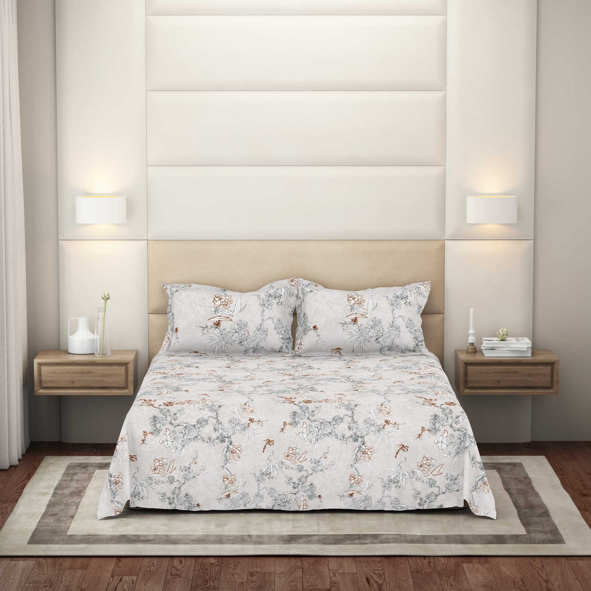 The Gold Collection | King Bedsheet Set | 300 TC Cotton | Grey