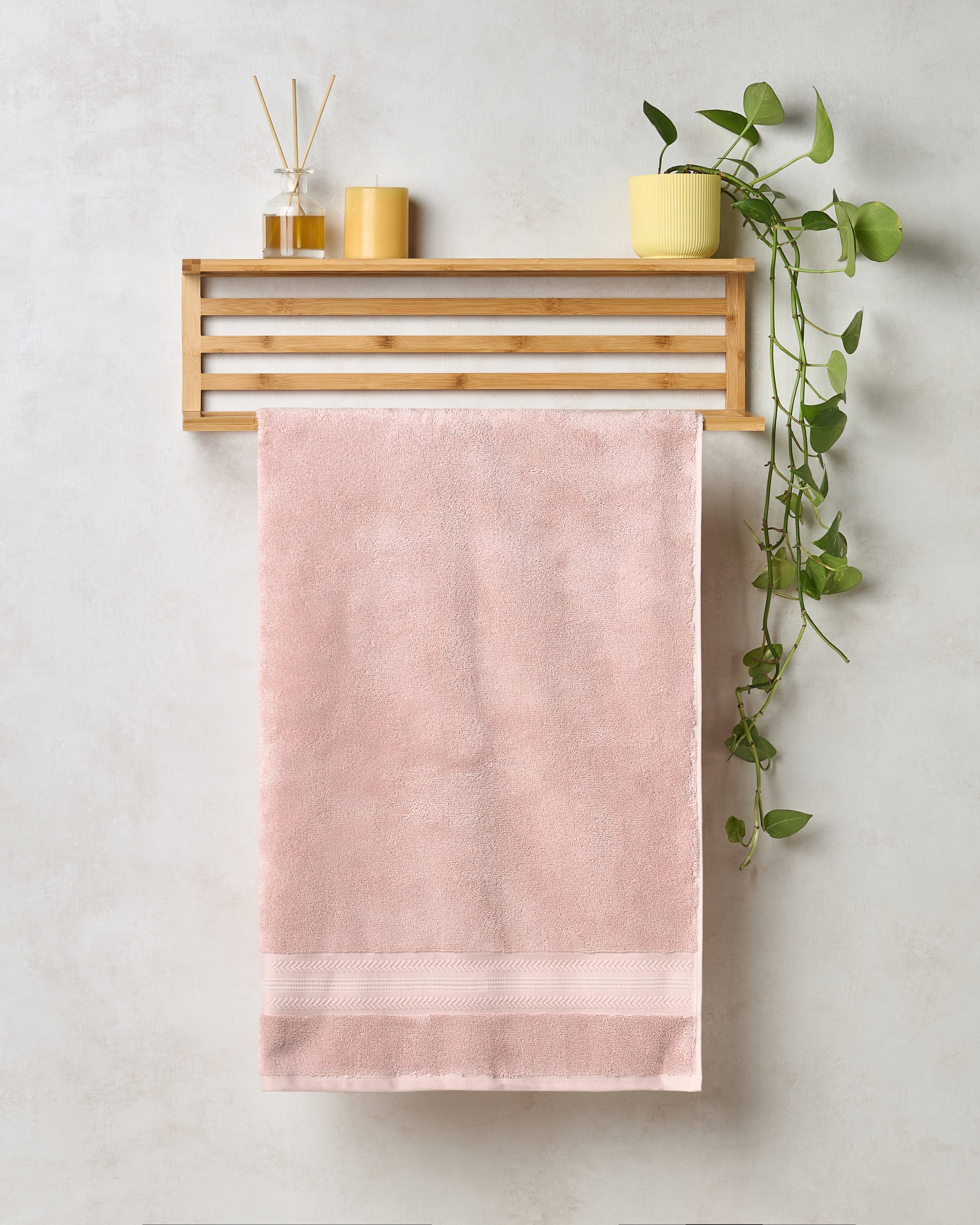 Bamboo Cotton | Bath Towel | 600 GSM - Butter Pink - By Himeya