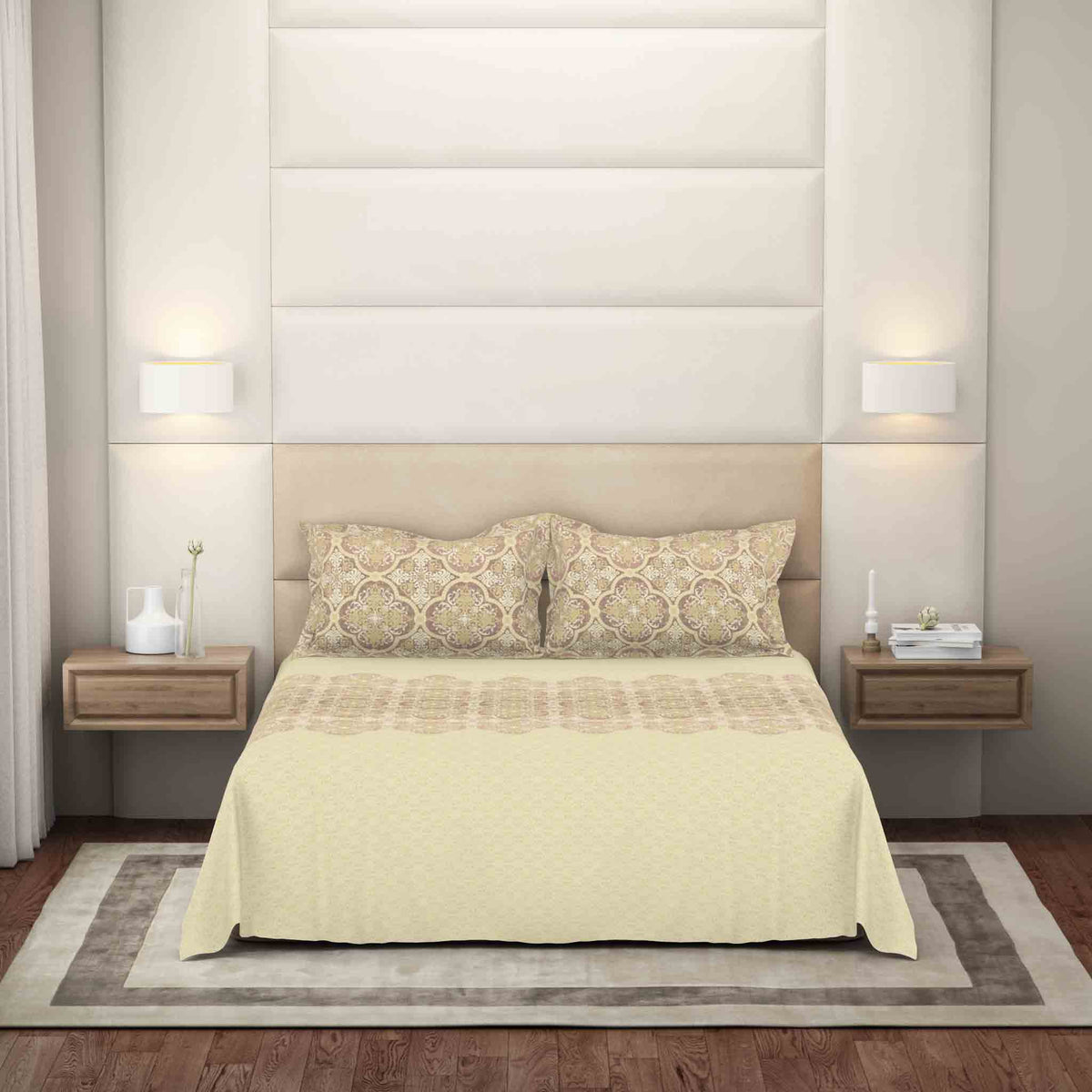 The Gold Collection | King Bedsheet Set | 300 TC Cotton | Castle Bronze