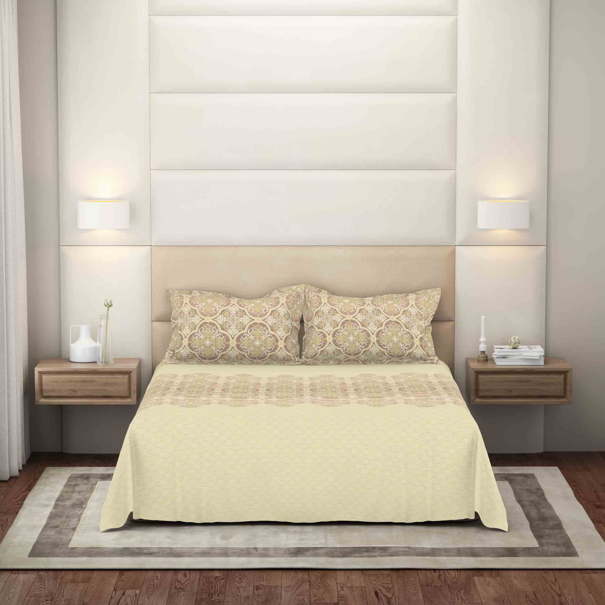 The Gold Collection | King Bedsheet Set | 300 TC Cotton | Castle Bronze