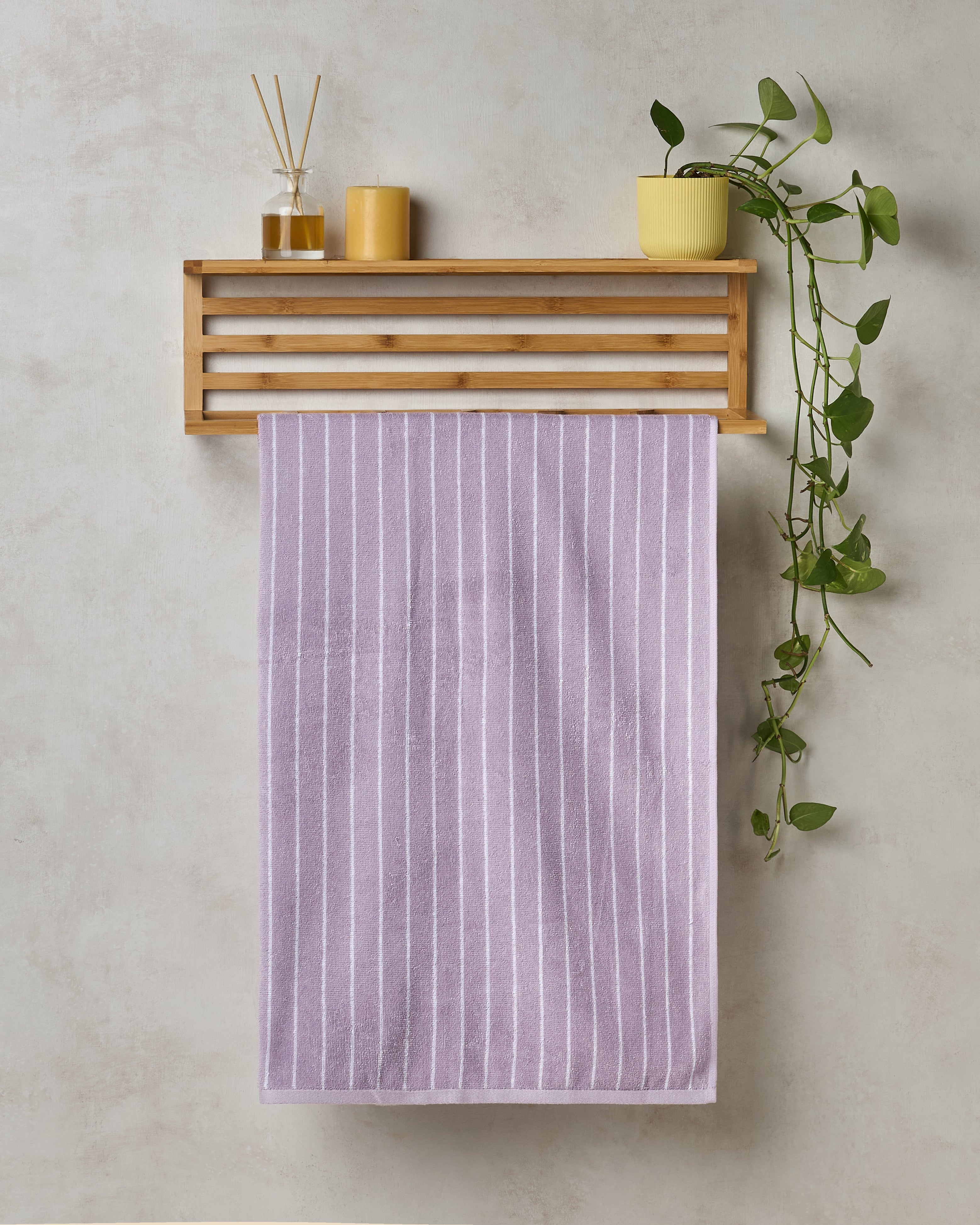 Elite Pin Stripe | Bath Towel | 350 GSM | Orchid Lavender