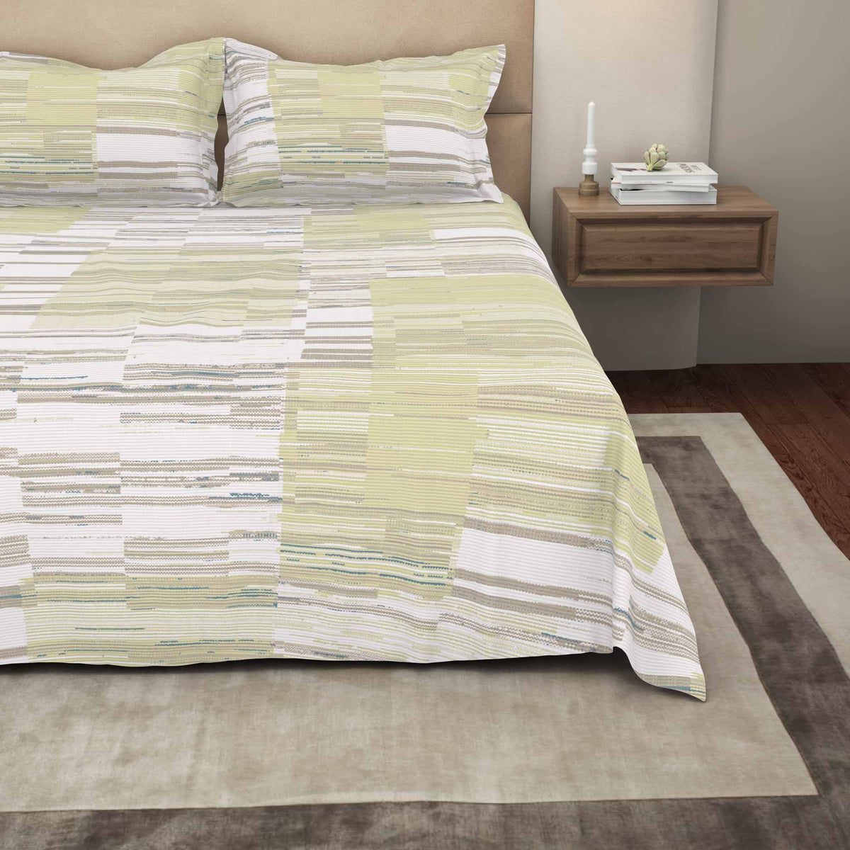 The Gold Collection | King Bedsheet Set | 300 TC Cotton | Light Sand