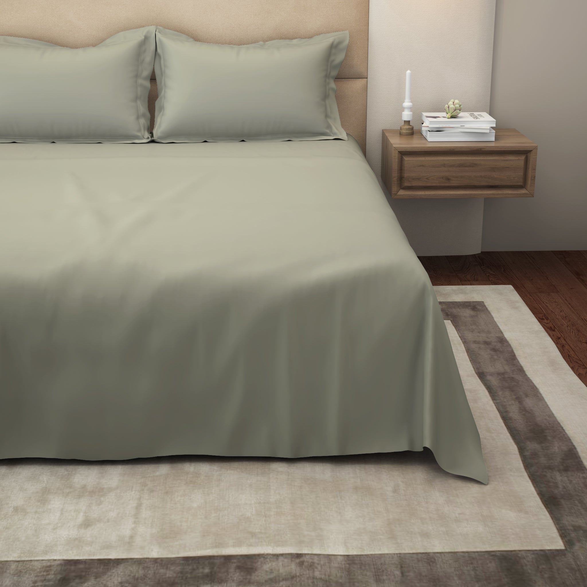 The Gold Collection | King Bedsheet Set | 300 TC Cotton | Desert Sage
