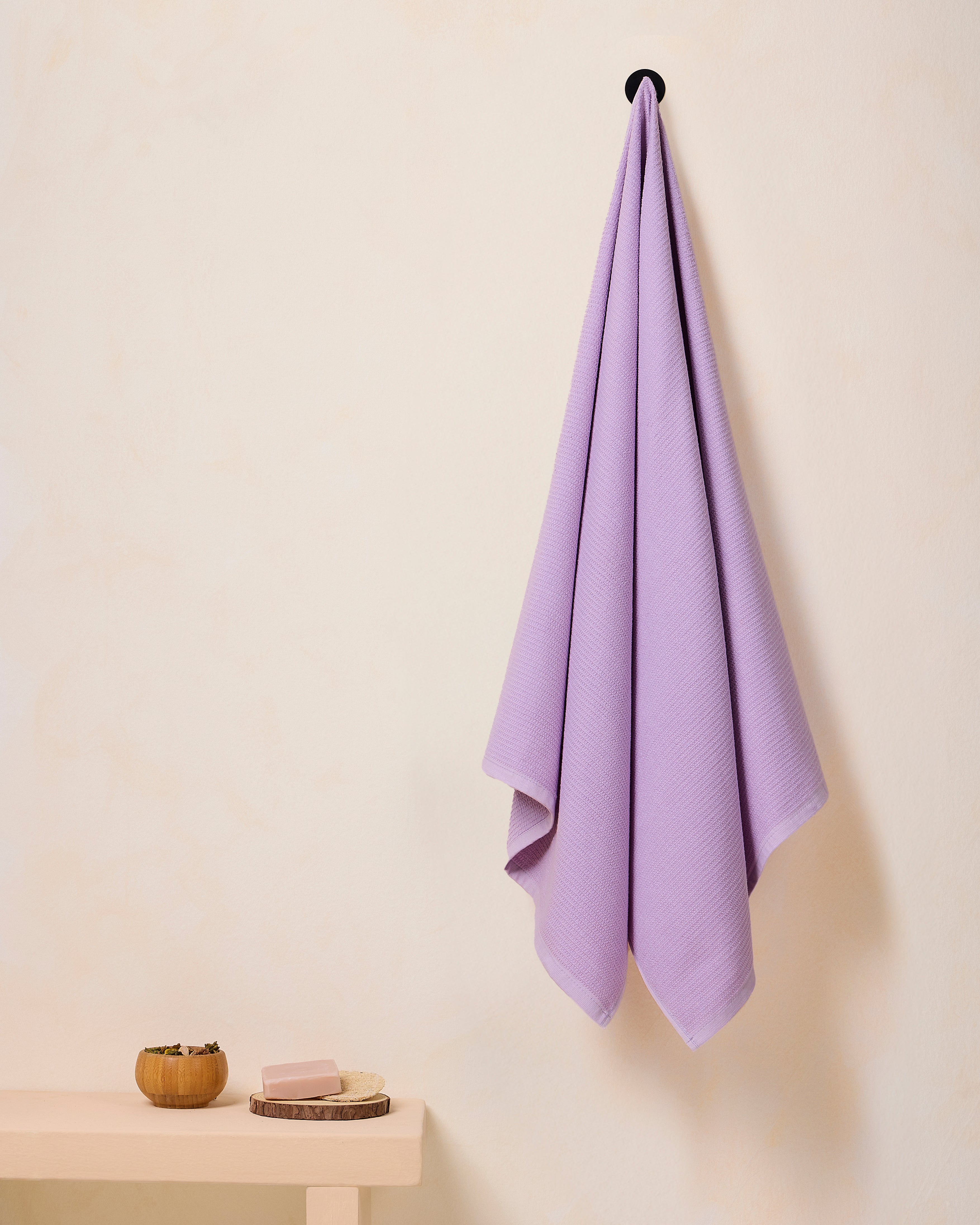 Comfort Collection, Waffle Grid | Bath Towel | 360 GSM 100% Cotton - Lilac by Himeya