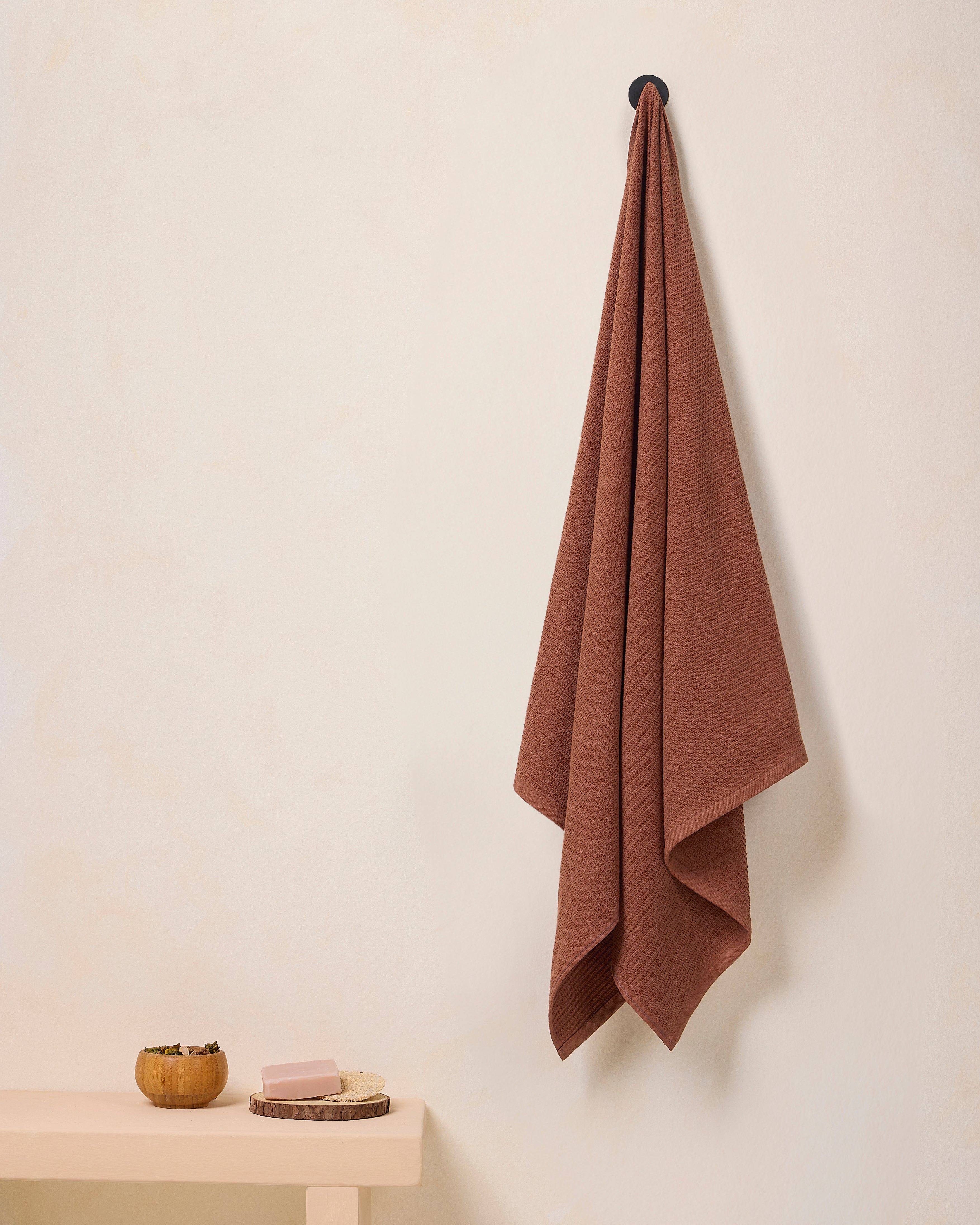 Comfort Collection, Waffle Grid | Bath Towel | 360 GSM 100% Cotton - Walnut Brown by Himeya