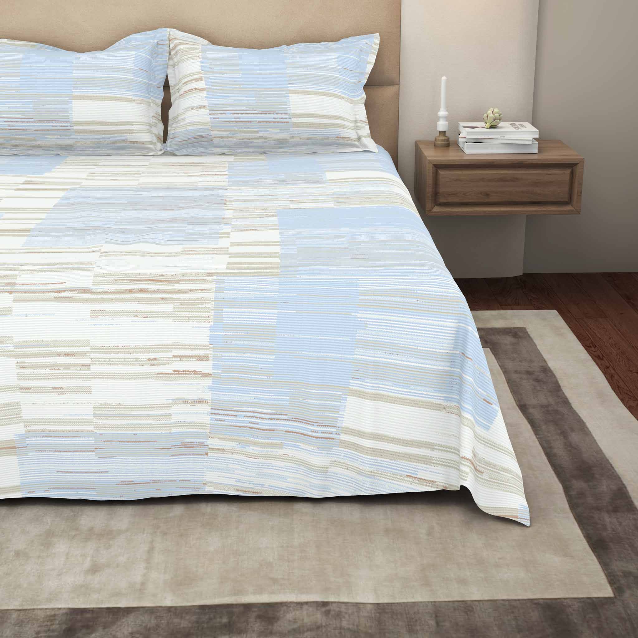 The Gold Collection | King Bedsheet Set | 300 TC Cotton | Blue