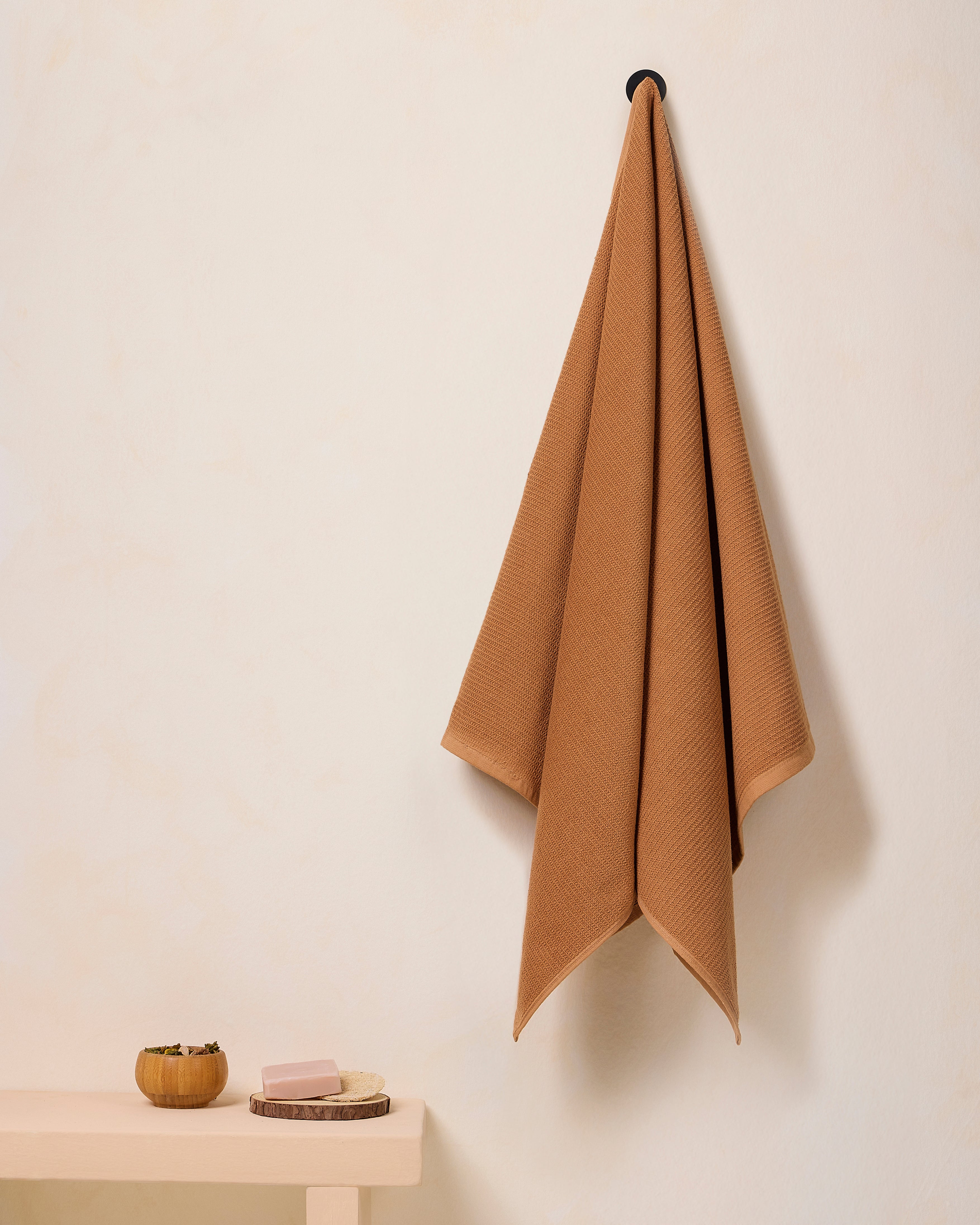 Comfort Collection, Waffle Grid | Bath Towel | 360 GSM 100% Cotton - Peanut Peel by Himeya