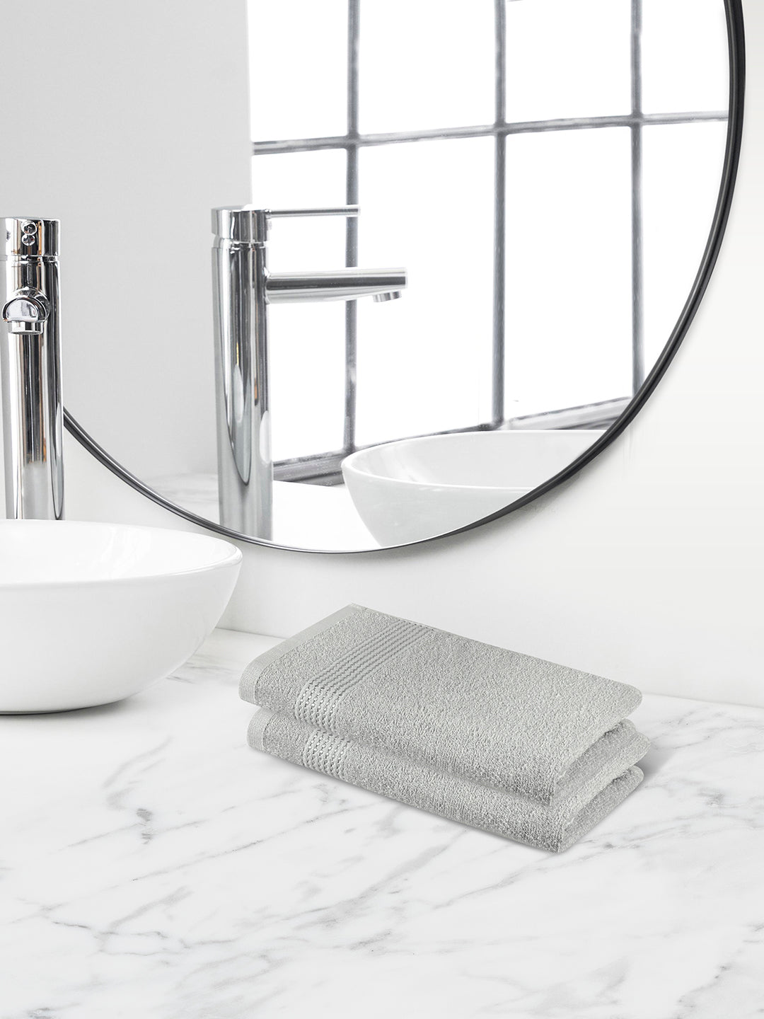 Comfort Collection, Daily Lite | Hand Towel | 320 GSM Pack of 2 - Misty Grey by Himeya