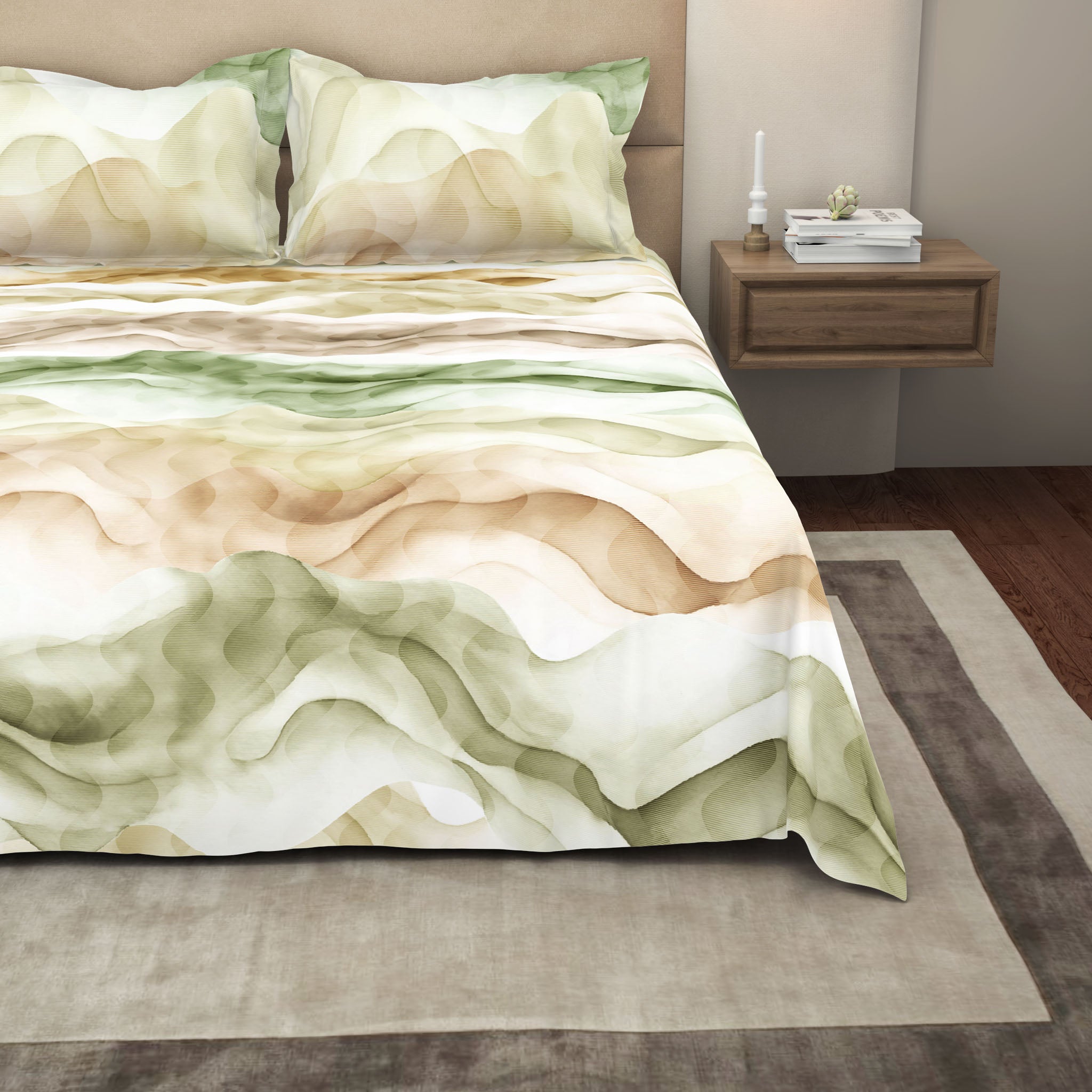 The Gold Collection | King Bedsheet Set | 300 TC Cotton | Apple Green