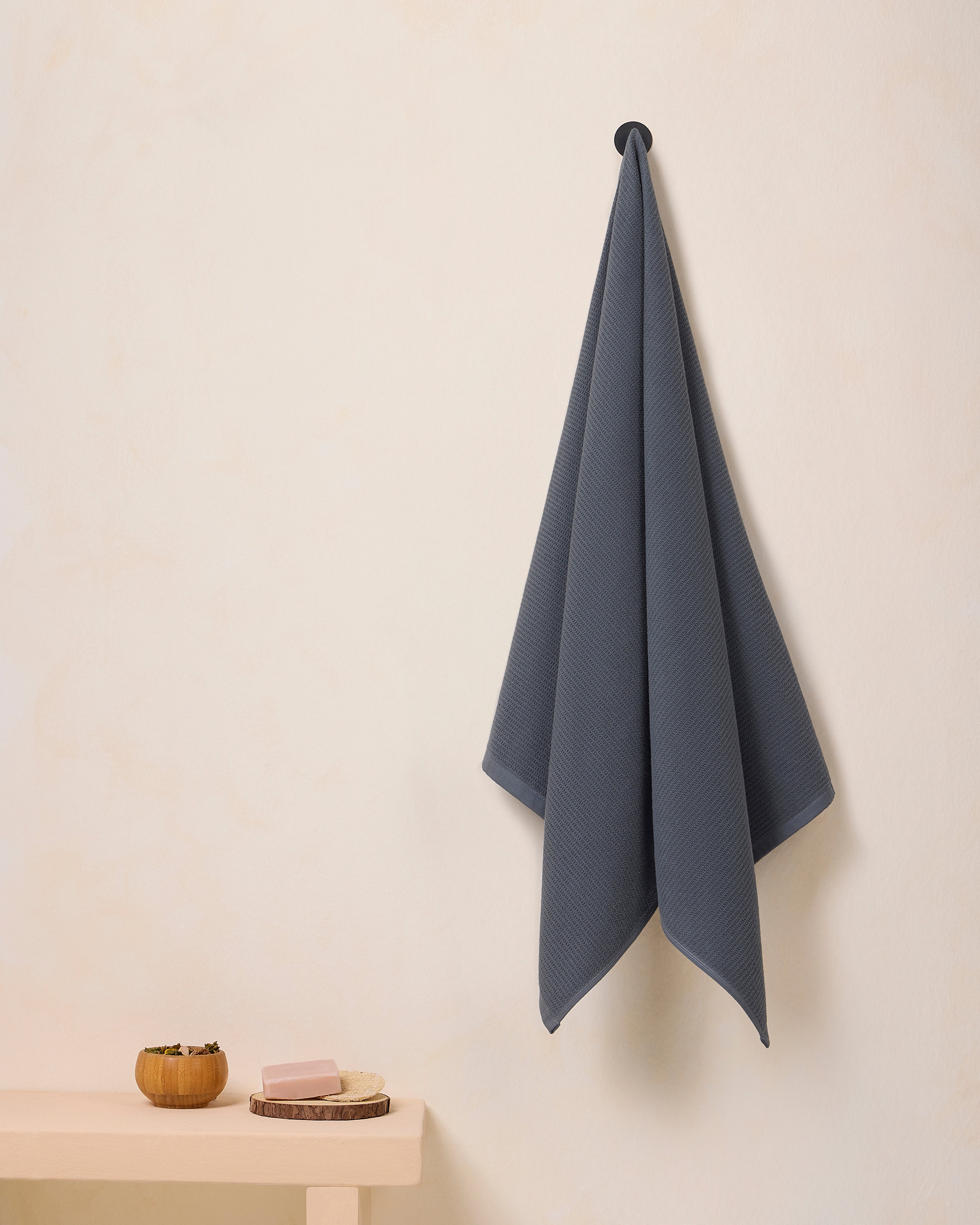 Comfort Collection, Waffle Grid | Bath Towel | 360 GSM 100% Cotton - Pebble Grey by Himeya
