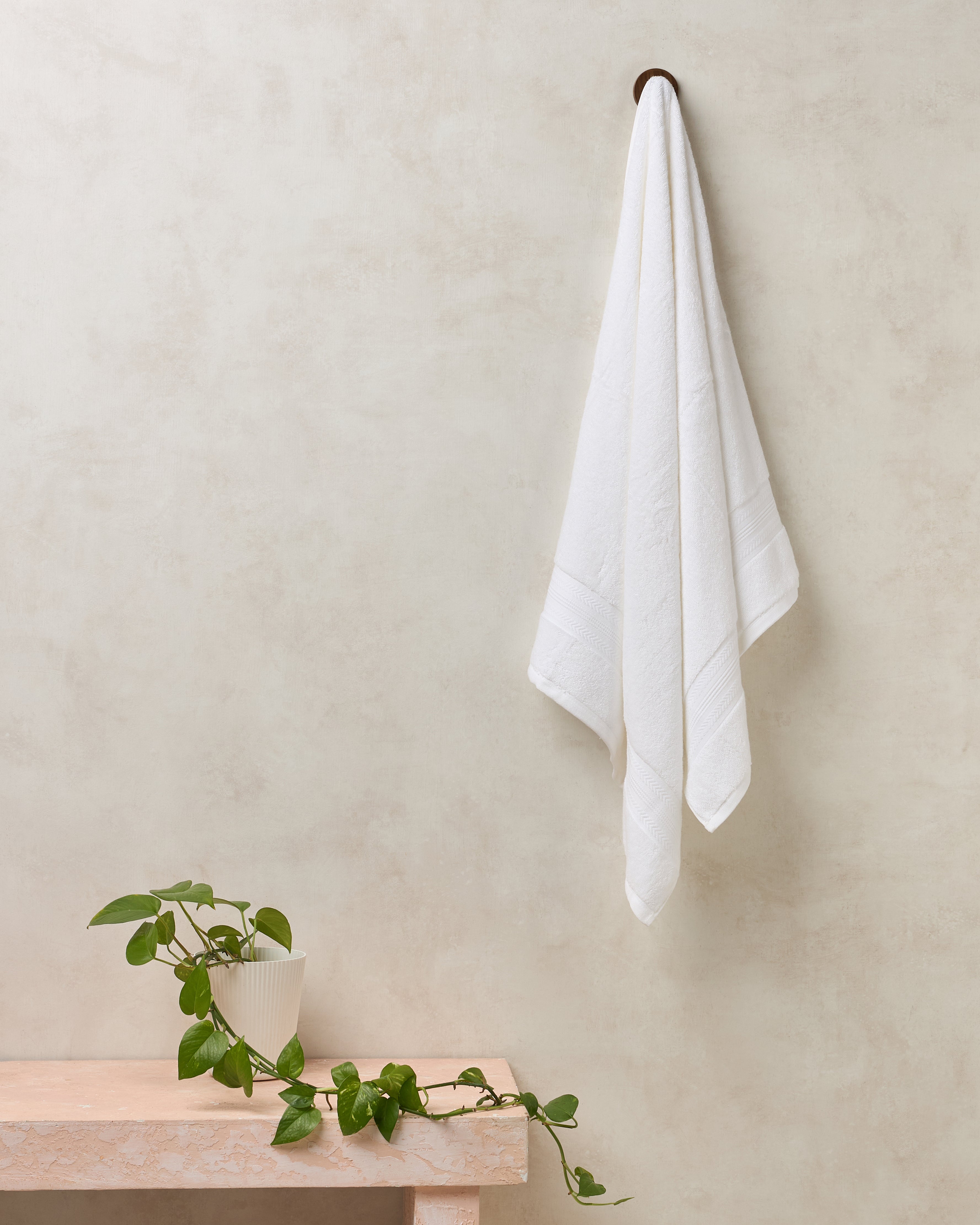 Bamboo Cotton|Bath Towel|600 GSM - White - By Himeya
