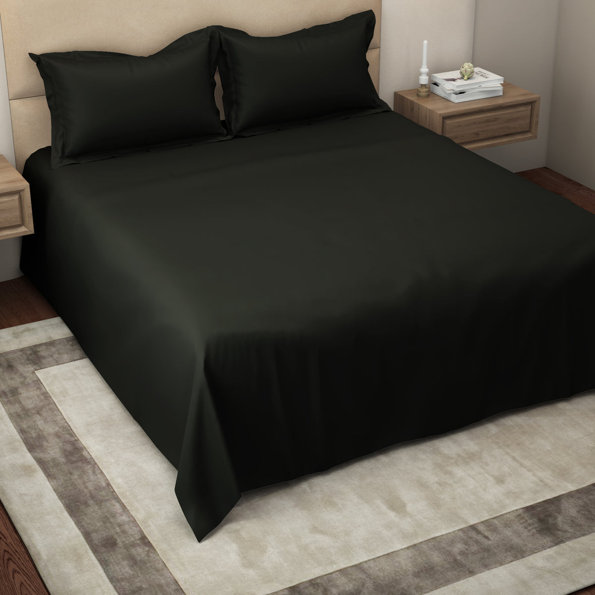 The Gold Collection | King Bedsheet Set | 300 TC Cotton | Smokey Grey