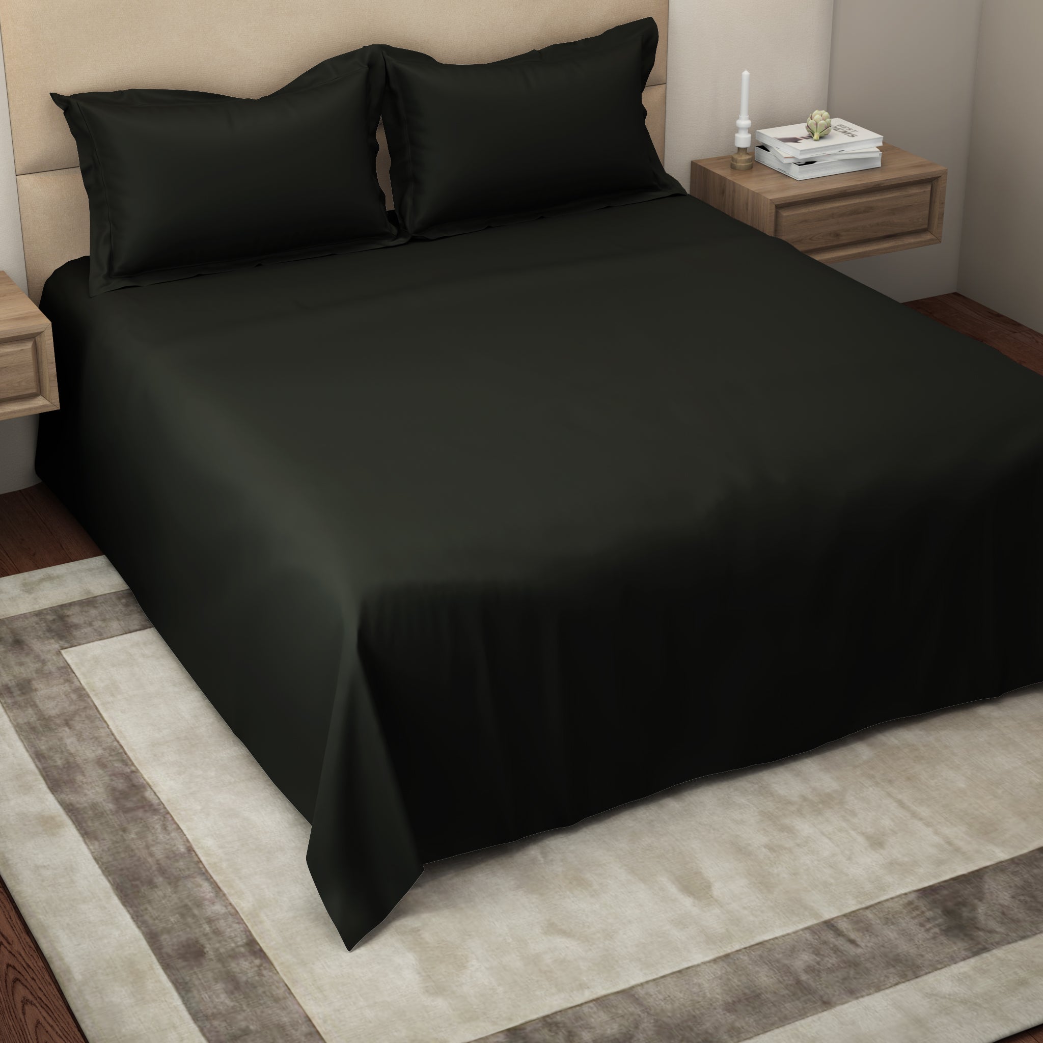 The Gold Collection | King Bedsheet Set | 300 TC Cotton | Smokey Grey