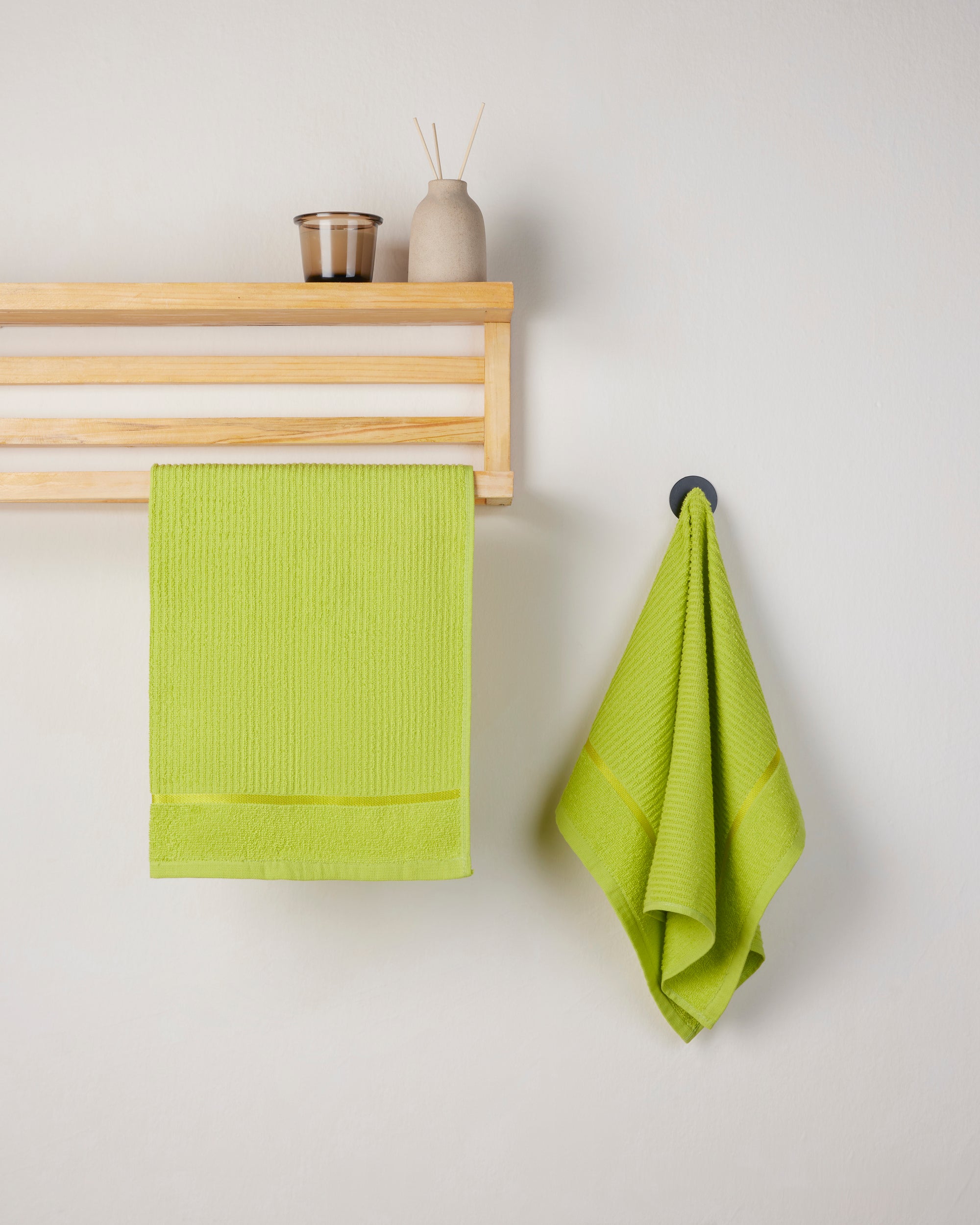 Comfort Collection, Classic Quickdry | Hand Towel | 300 GSM Pack of 2 - Lime Green by Himeya