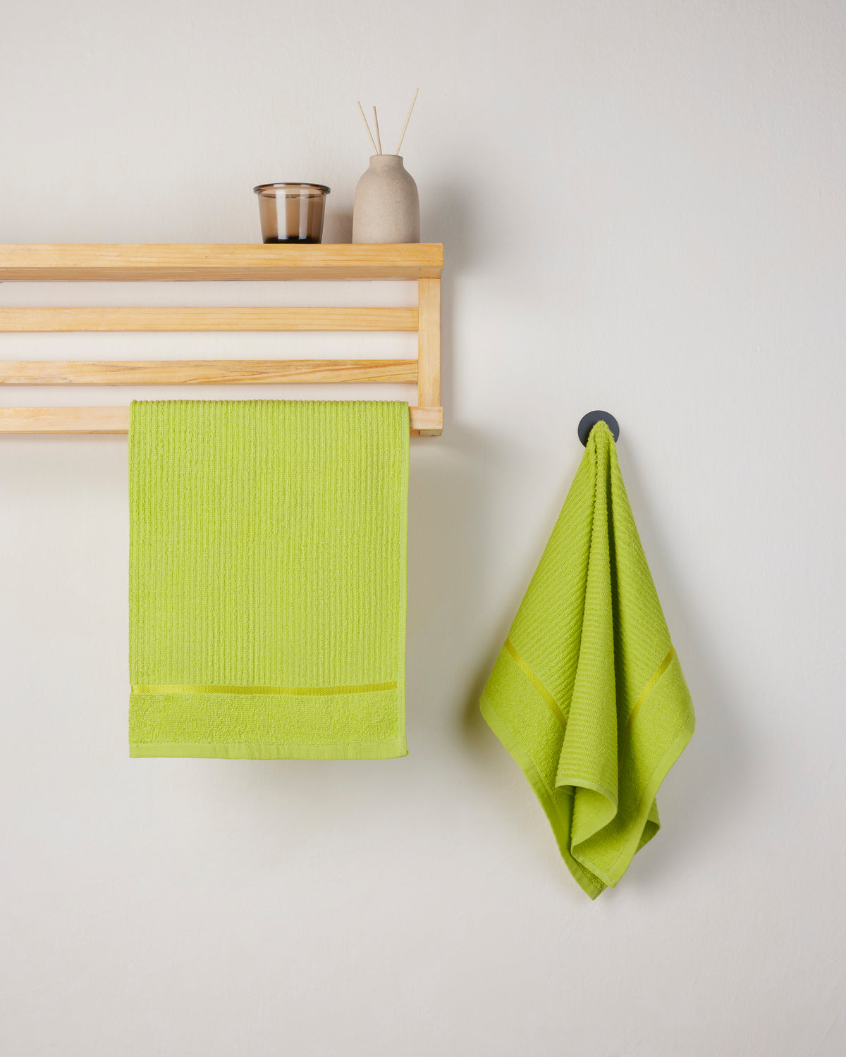 Comfort Collection | Hand Towel | 300 GSM(Pack of 2) | Lime Green by Himeya