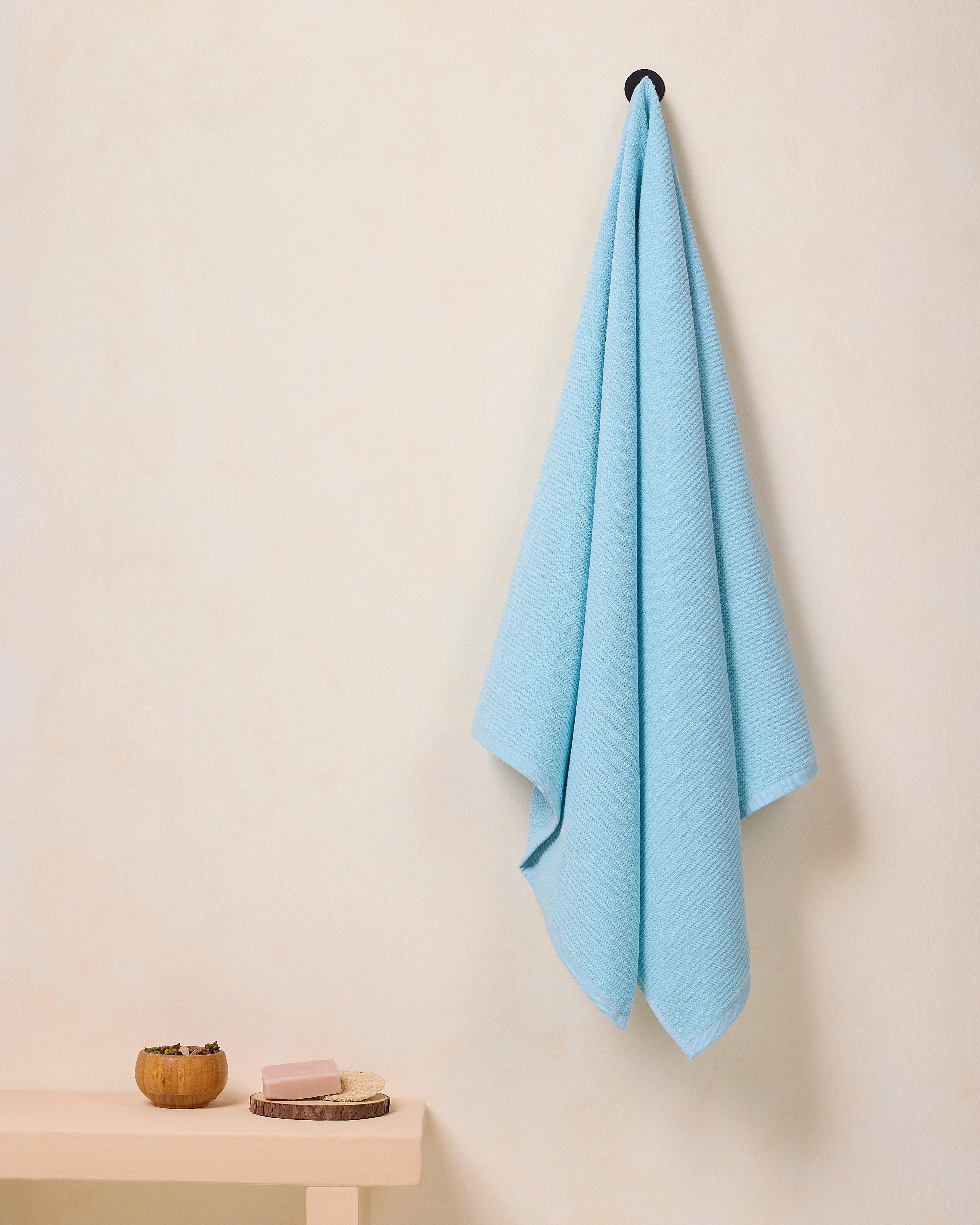 Comfort Collection, Waffle Grid | Bath Towel | 360 GSM 100% Cotton - Misty Blue by Himeya