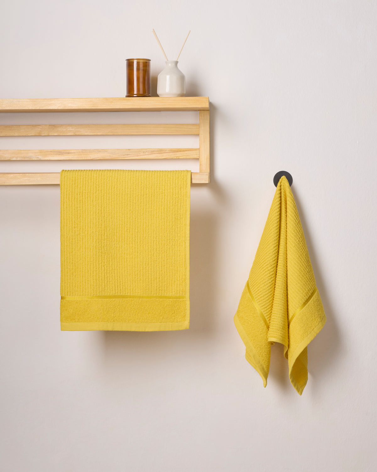 Comfort Collection | Hand Towel | 300 GSM (Pack of 2) | Amber Yellow by Himeya