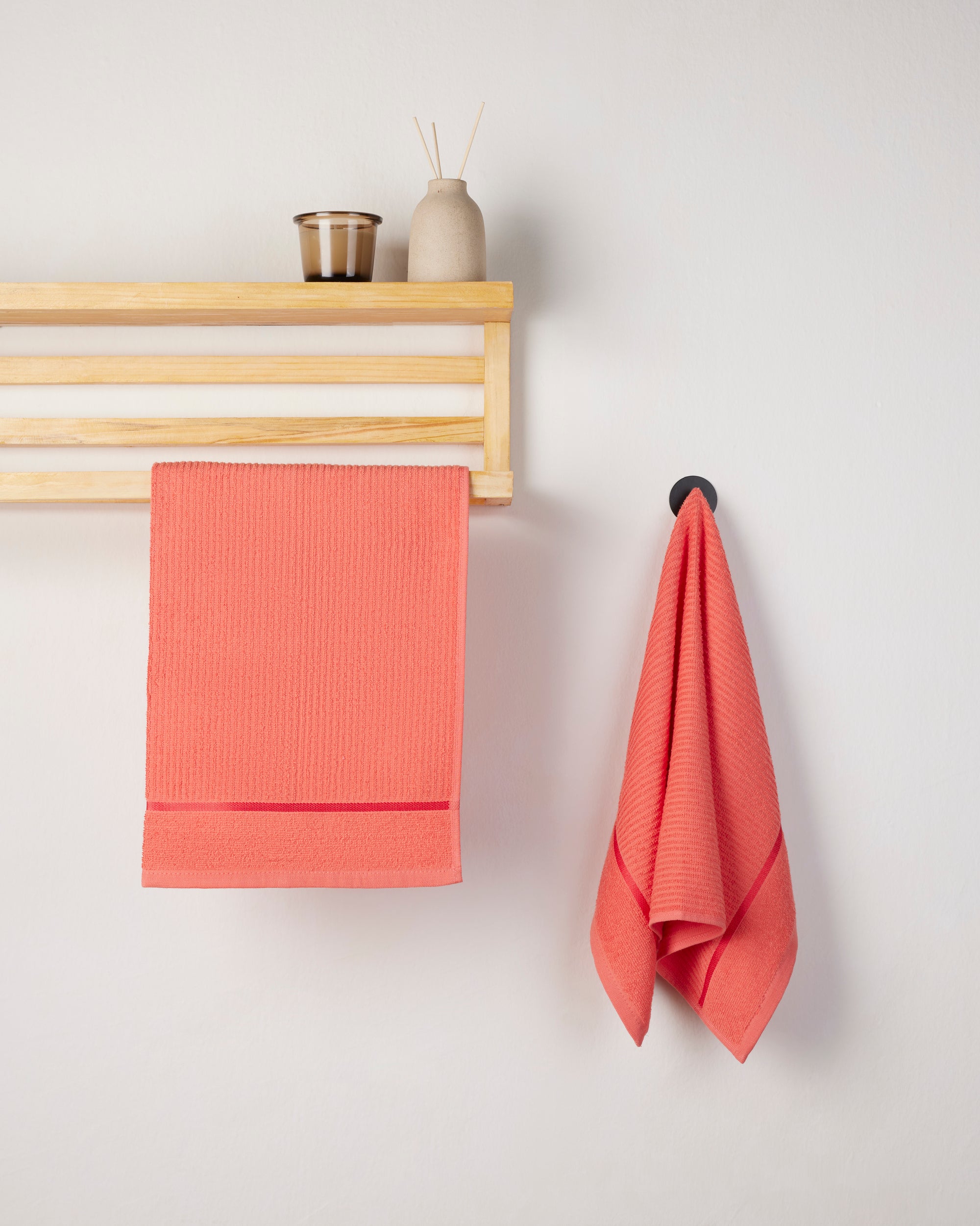 Comfort Collection | Hand Towel | 300 GSM Pack of 2 | Coral Red by Himeya