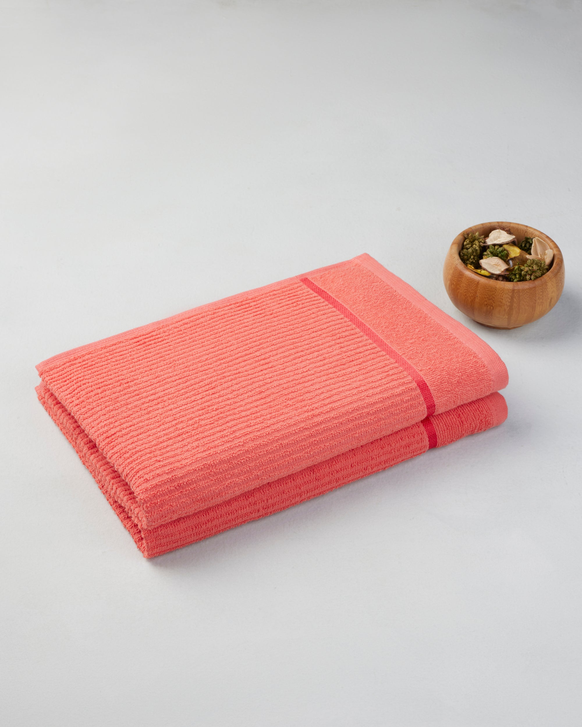Comfort Collection | Hand Towel | 300 GSM Pack of 2 | Coral Red by Himeya