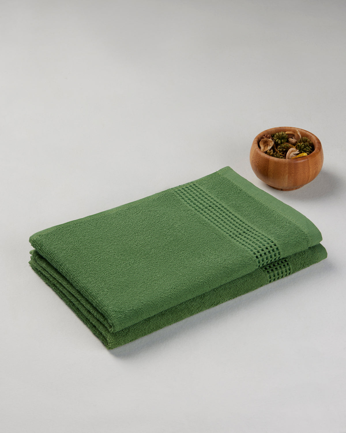 Comfort Collection | Hand Towel | 320 GSM Pack of 2 | Fern Green by Himeya